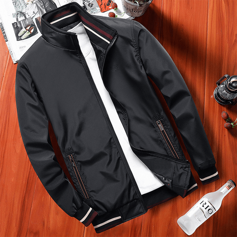 Thin Middle-Aged Men'S Autumn Coat Jacket Stand Collar Jacket