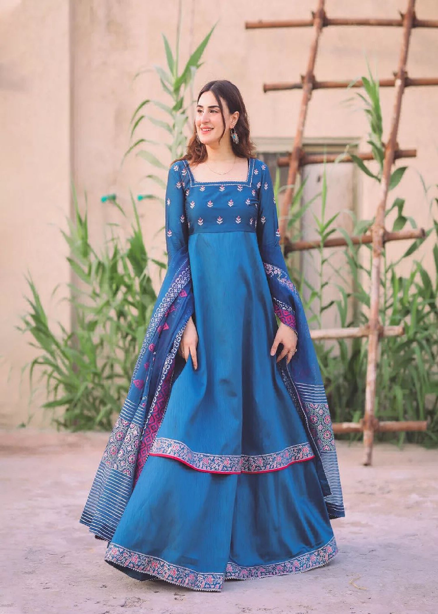raw silk Lehenga in Blue