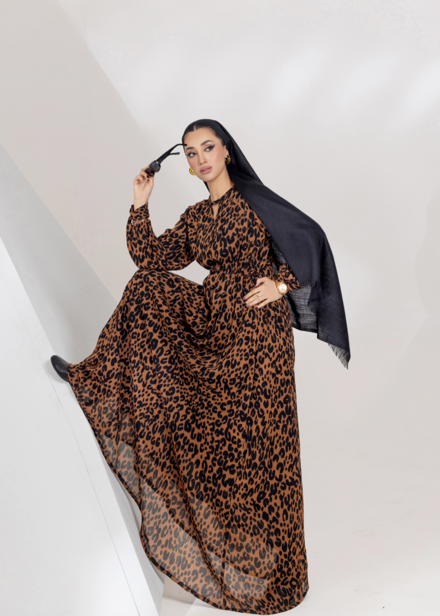 chiffon Maxi in Dark brown