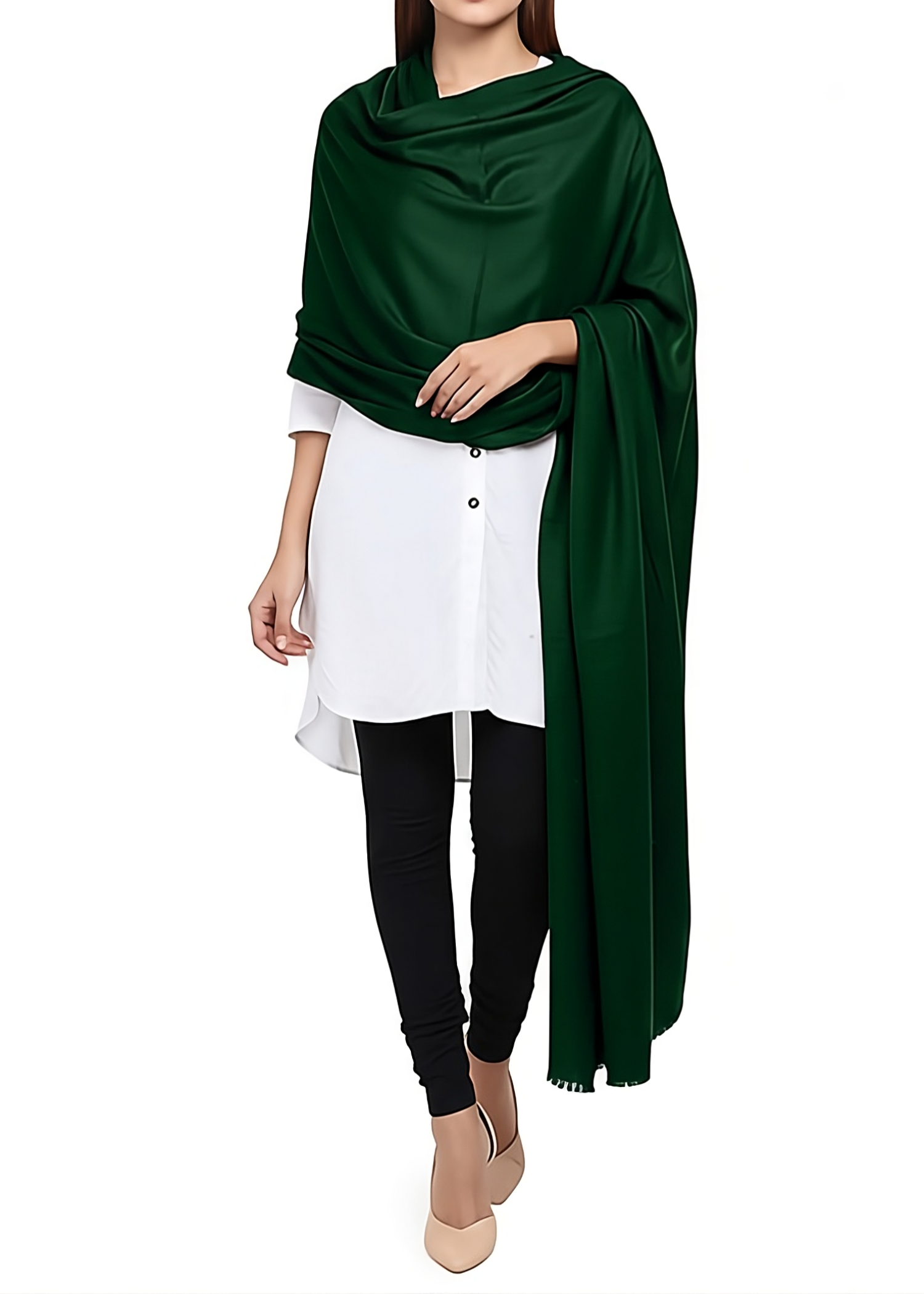 Shawl in Bottle green Color by - Trendy Women Shawl OUS3257