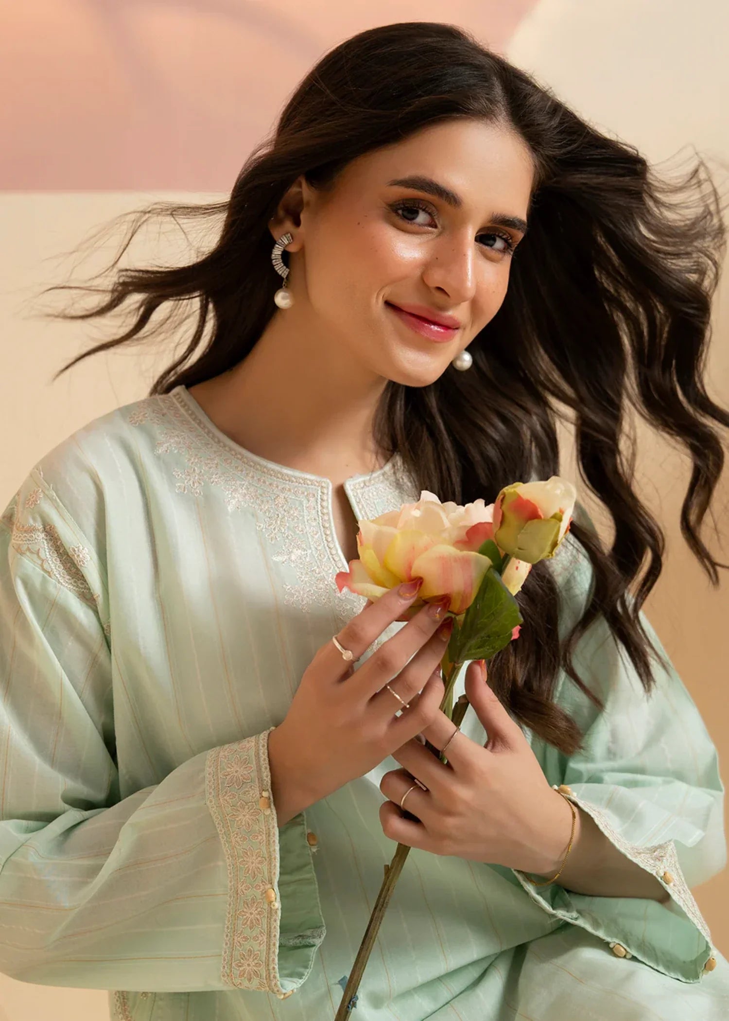 lawn Kurti in Mint green