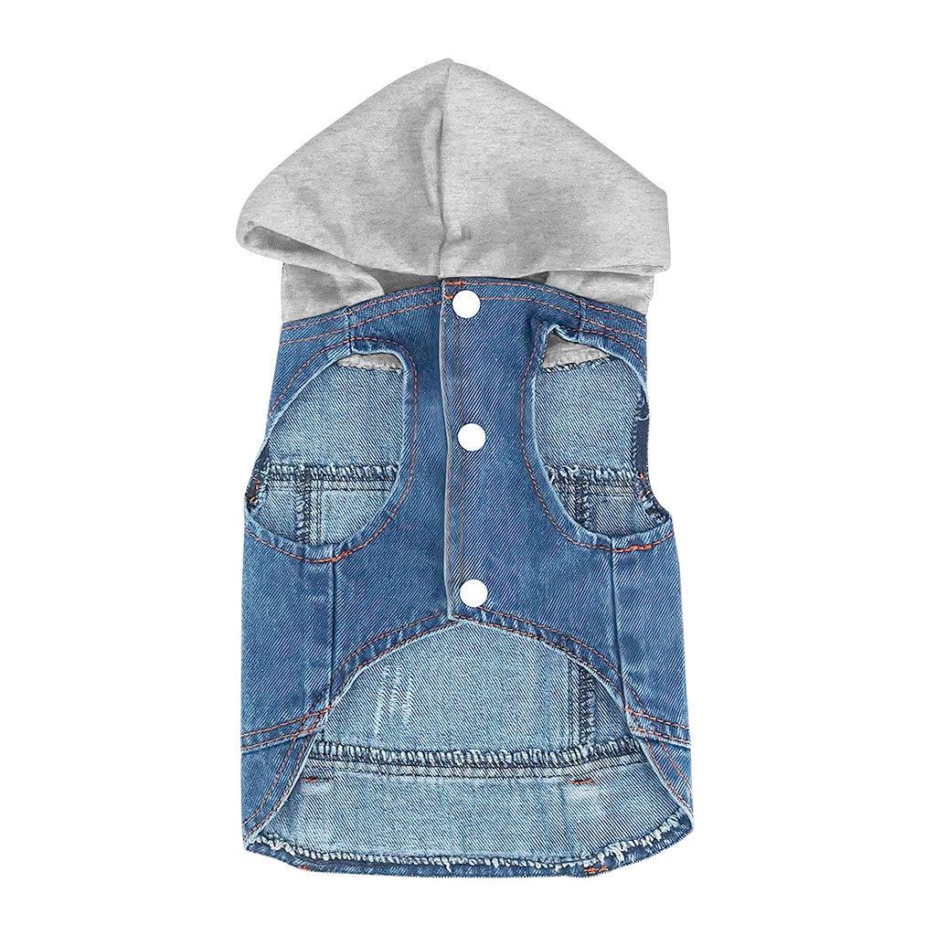 Friend Dog Denim Jacket - Colorful Dog Denim Coat - Printed Dog Clothing