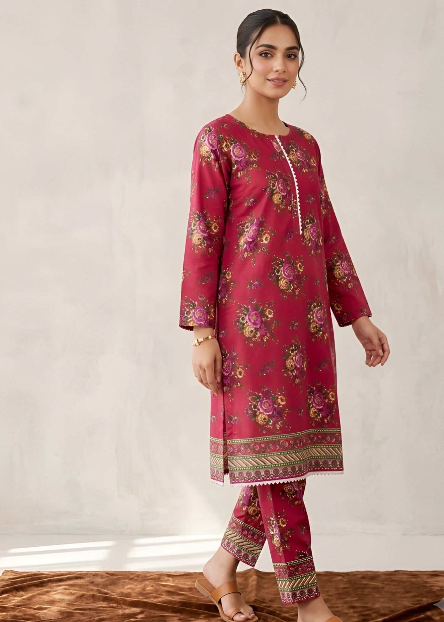 cotton Co Ord Sets in Crimson
