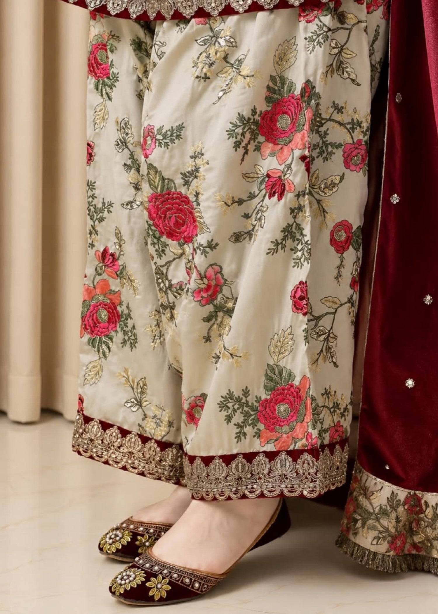 Khussa in Maroon by - High Quality Women Khussa TVP5918