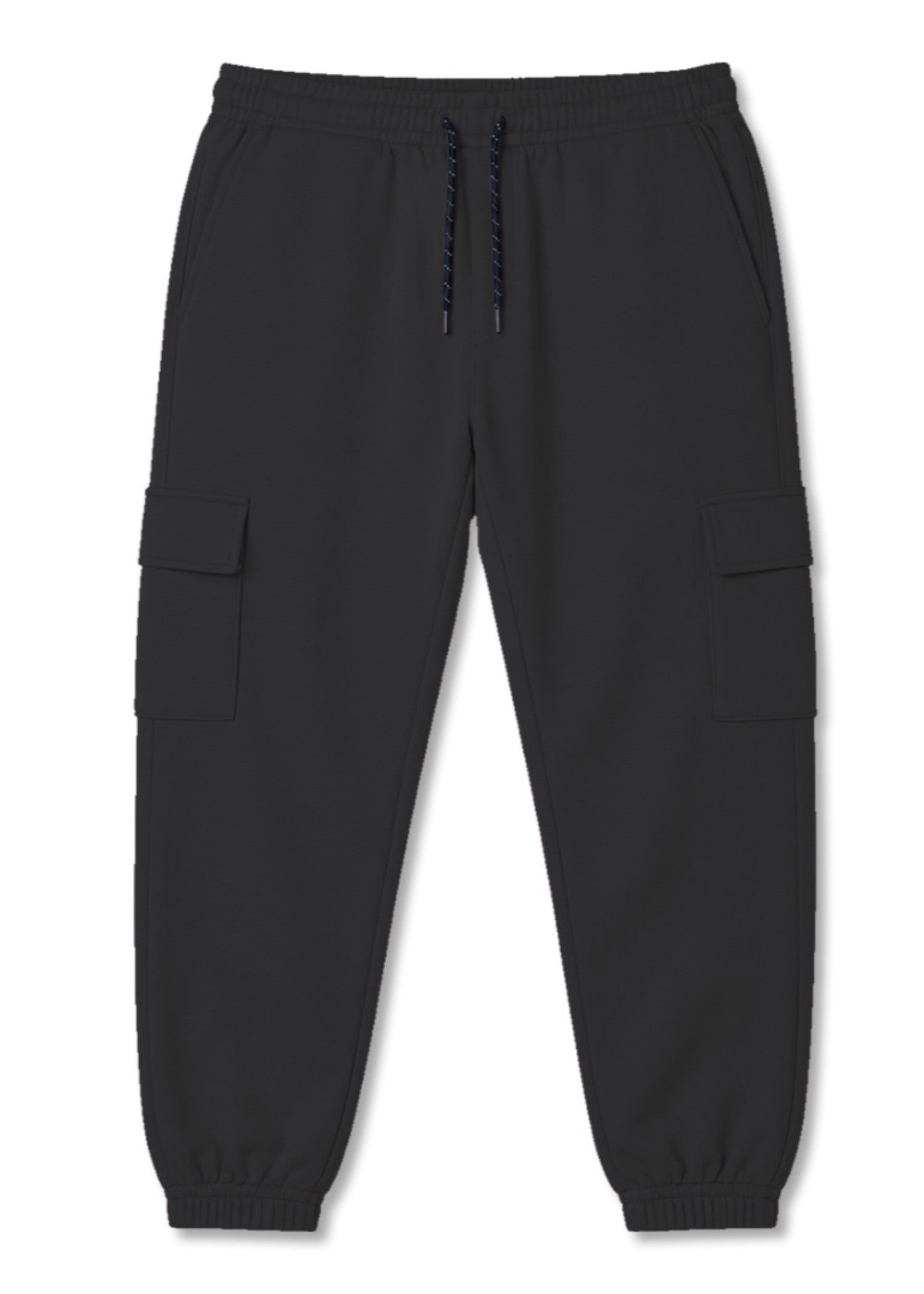 fleece Jogger Pants in Charcoal black