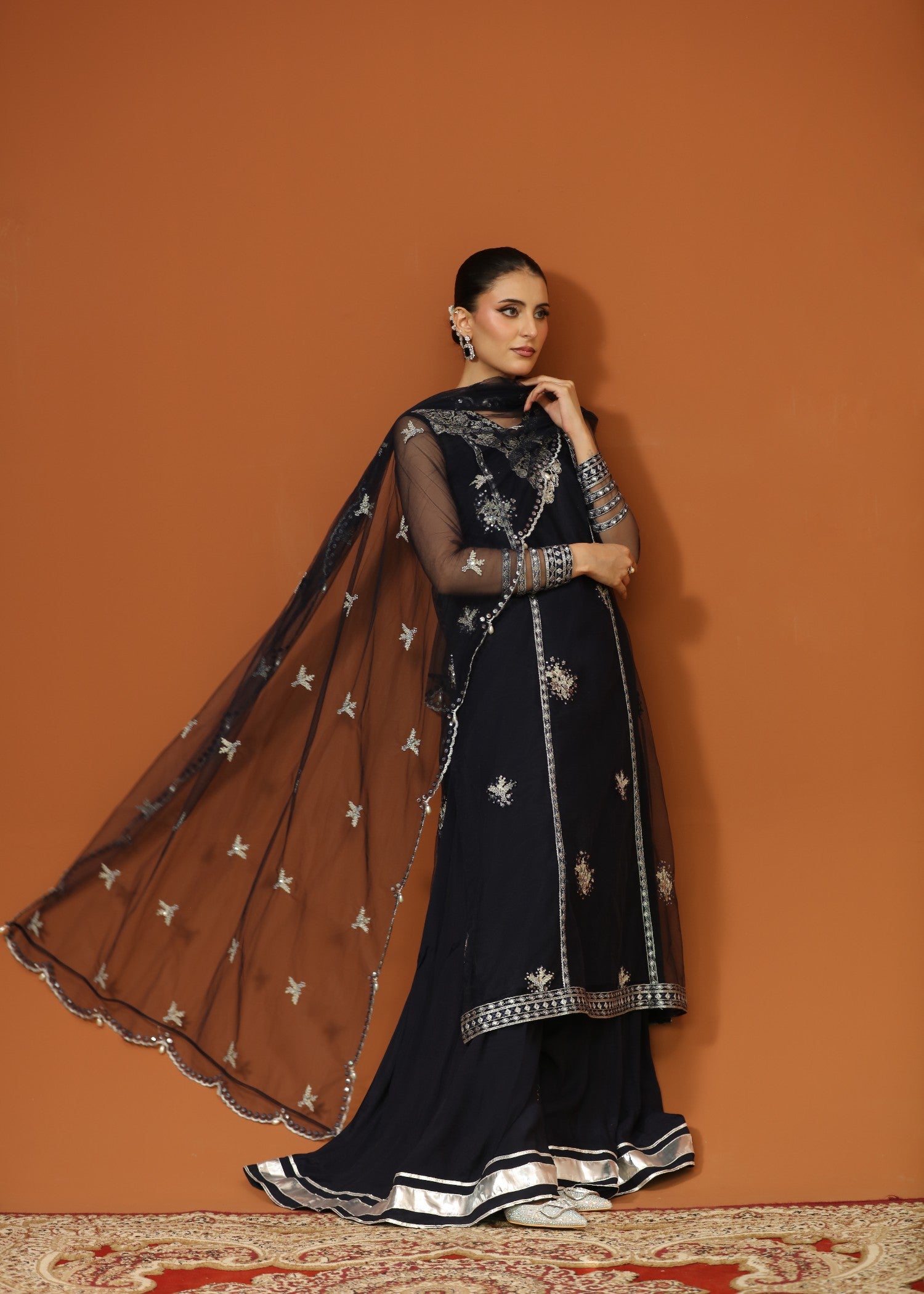net Sharara in Midnight blue