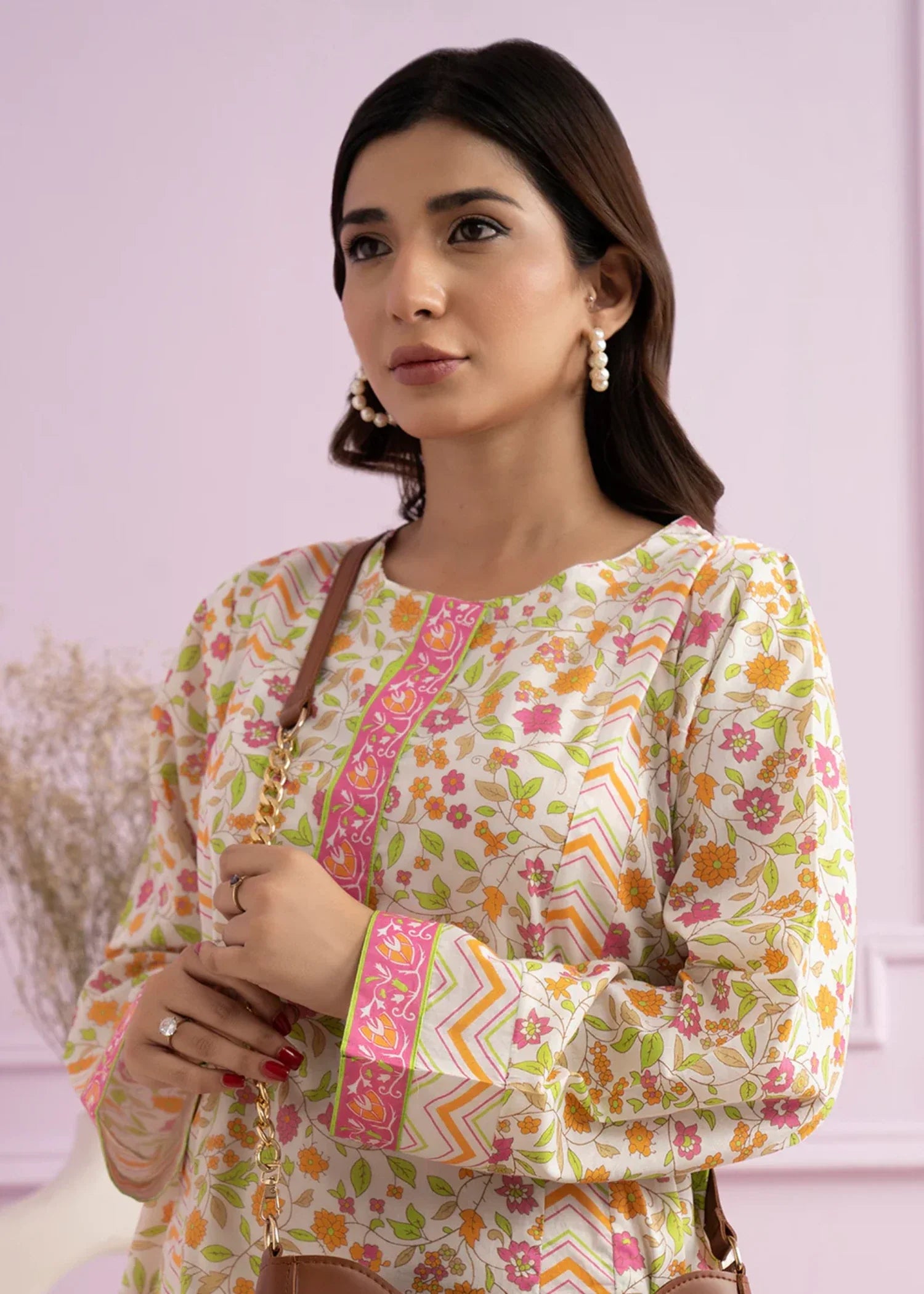 lawn Kurti in Off-white