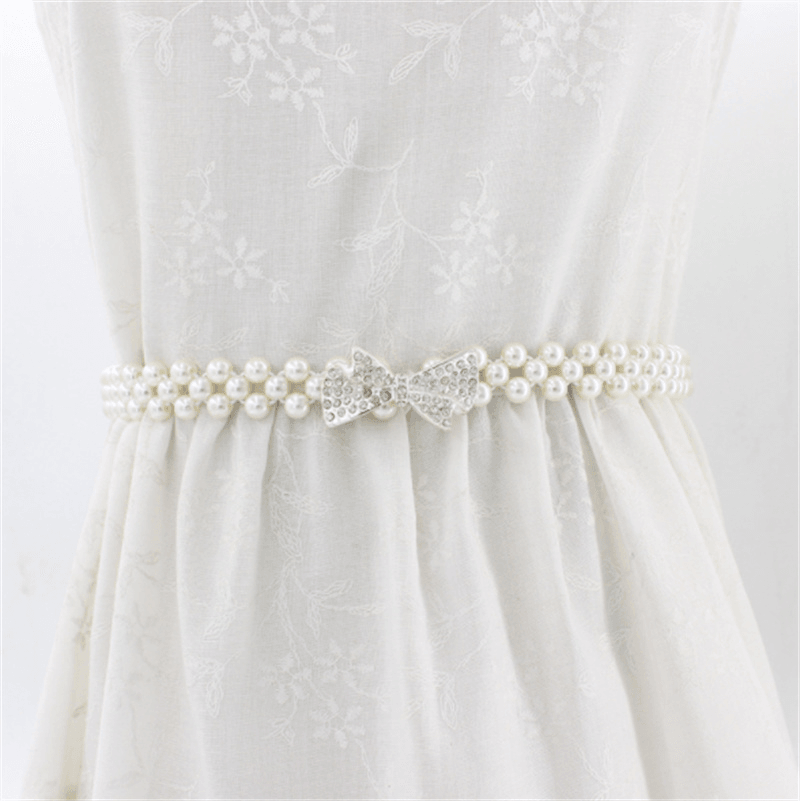 Women'S Rhinestone Pearl Waist Chain Fashion Dress Decoration