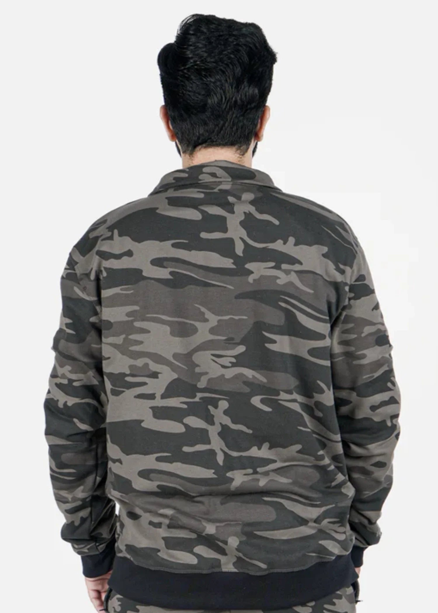 fleece Jacket in Charcoal black