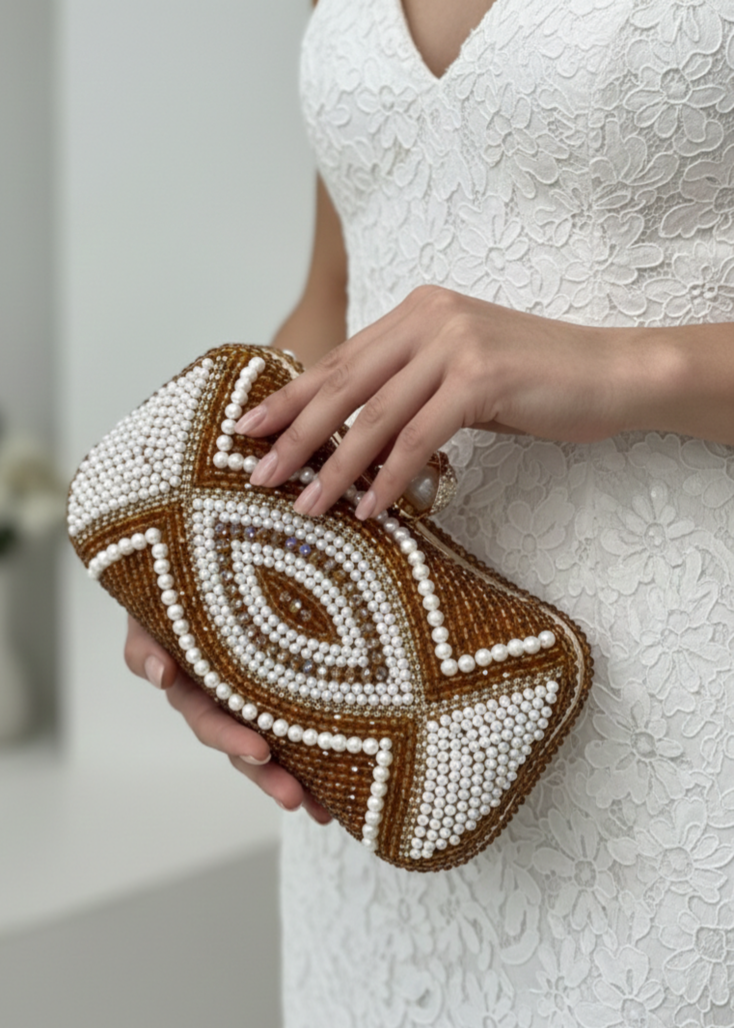 Clutch in Champagne Color by - Trendy Women Clutch ORF5581