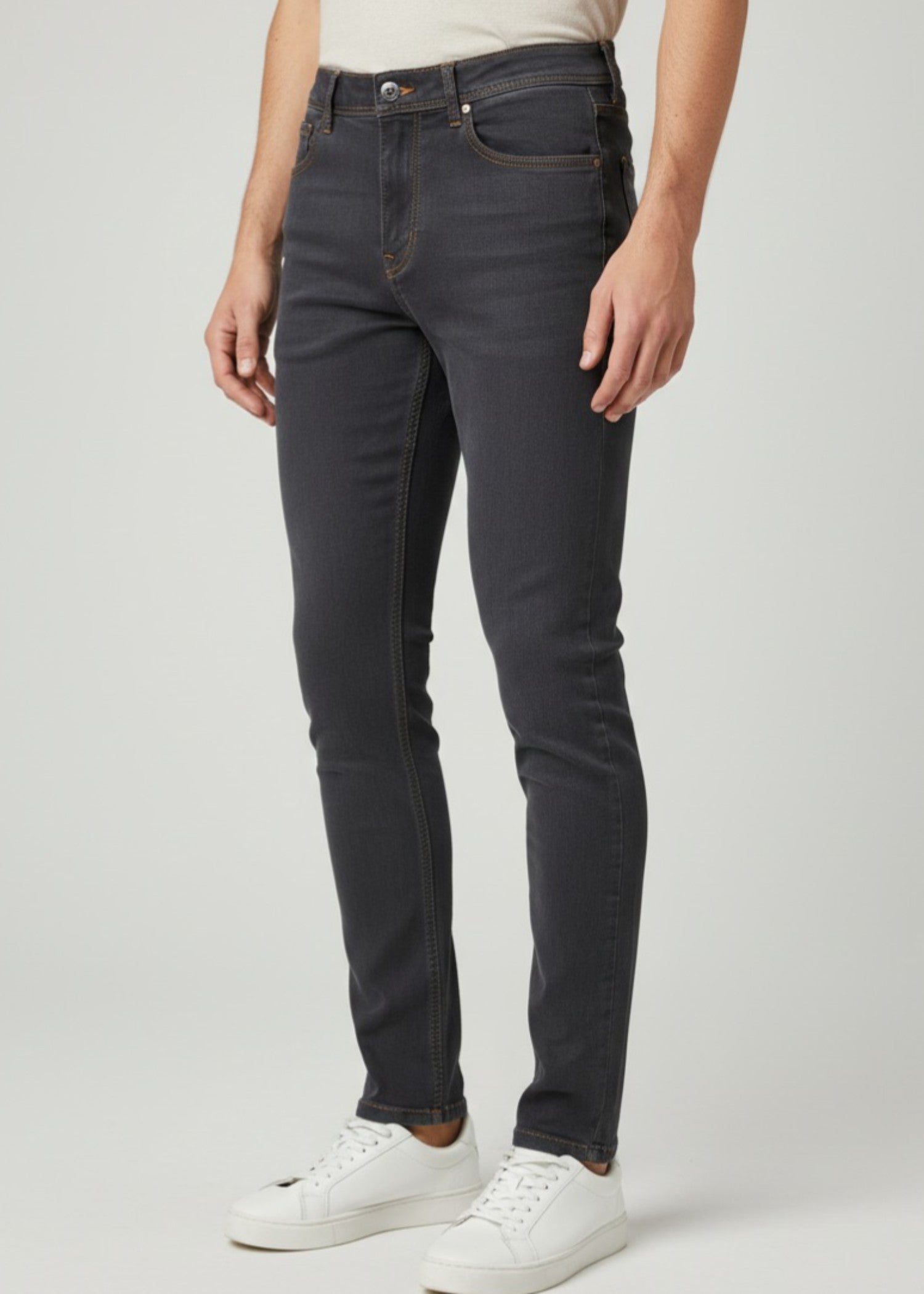 polycotton Jeans in Charcoal
