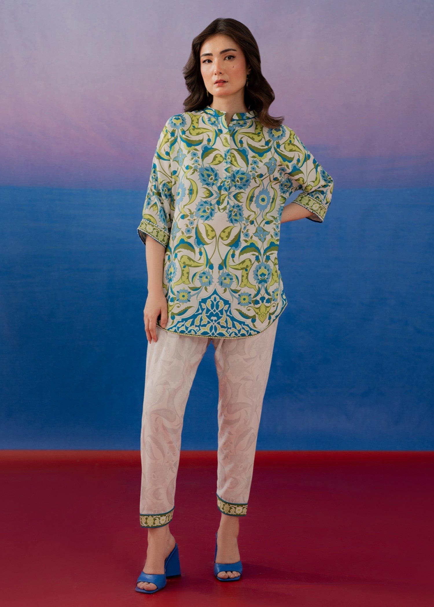 poly lawn Co Ord Sets in Green