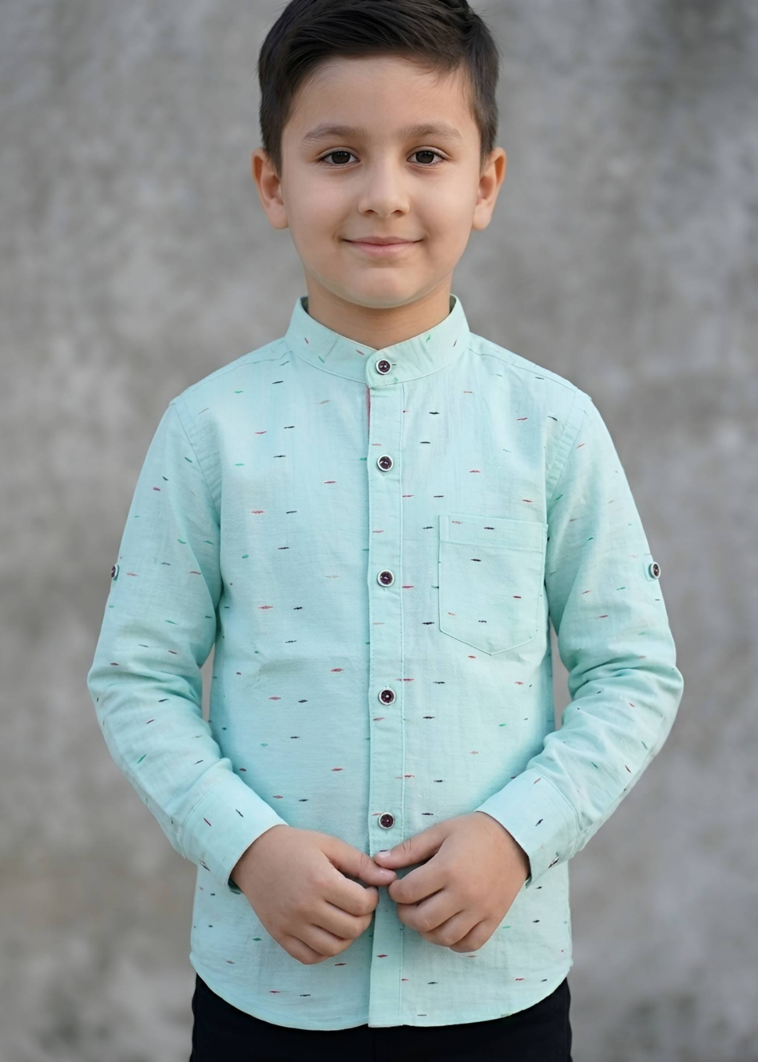 cotton Casual Shirt in Electric blue