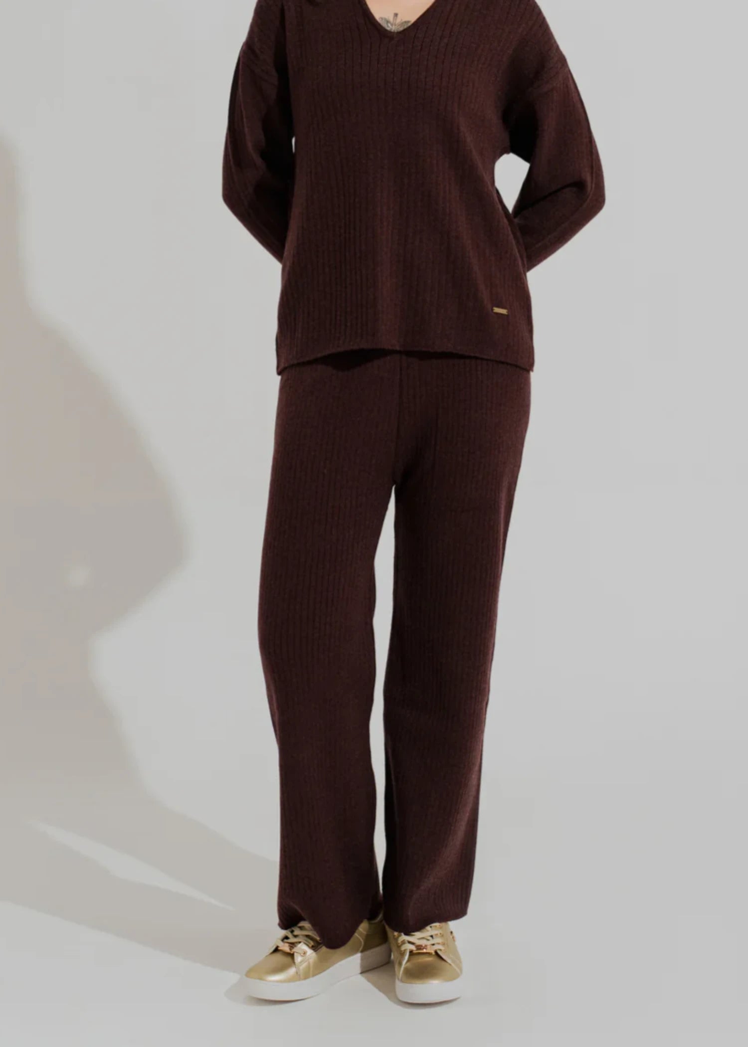 cotton Trousers in Dark brown