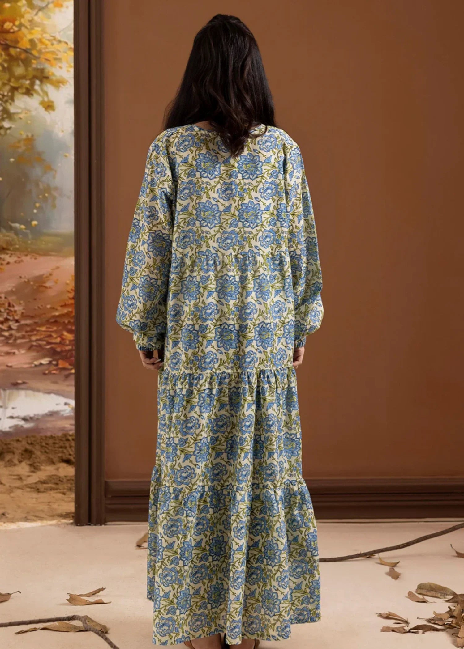 khaddar Maxi in Multi