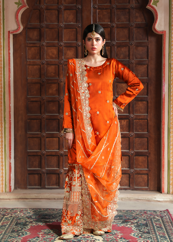 charmuse/shamooz Kurta Set in Pumpkin orange