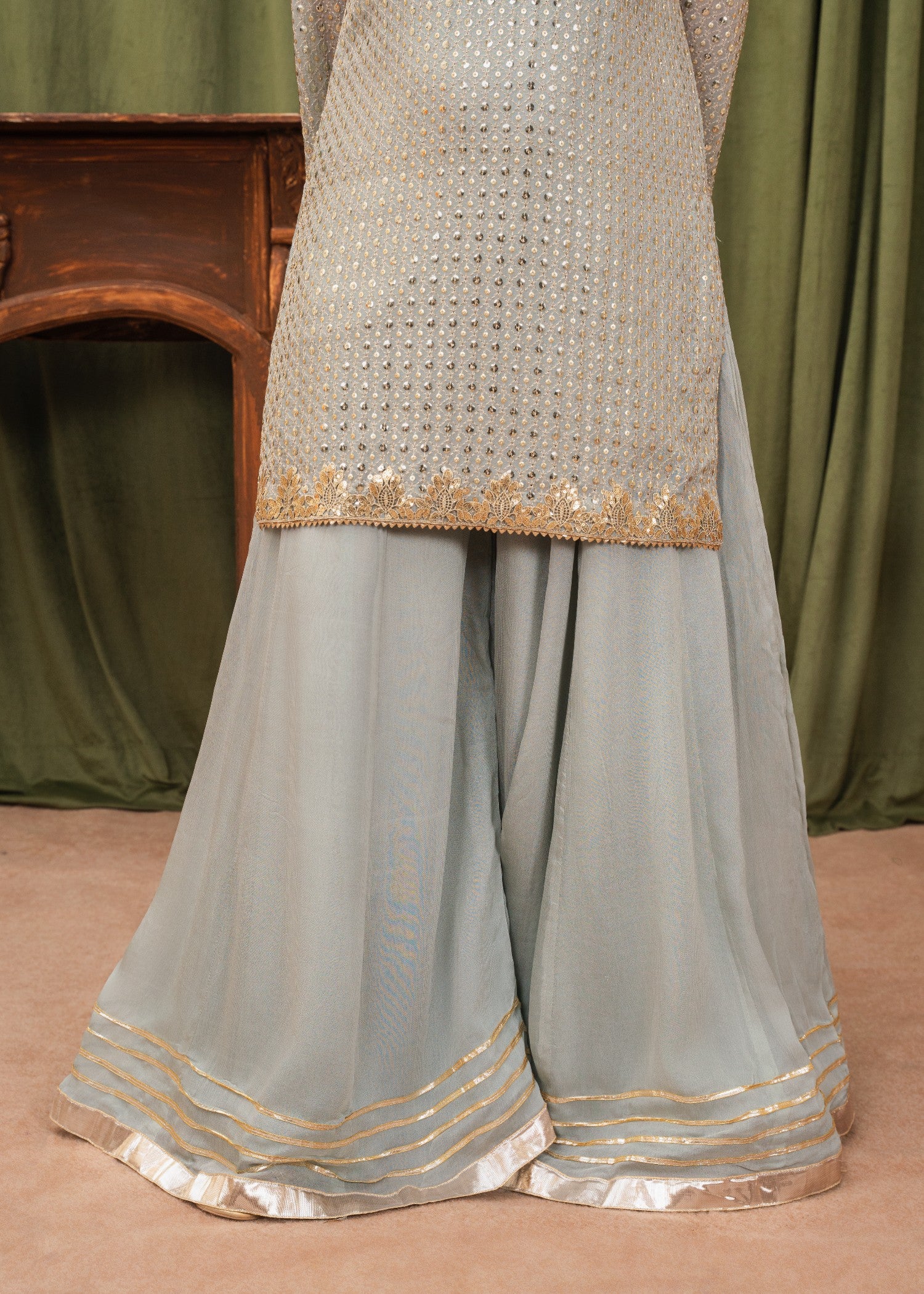 chiffon Sharara in Grey