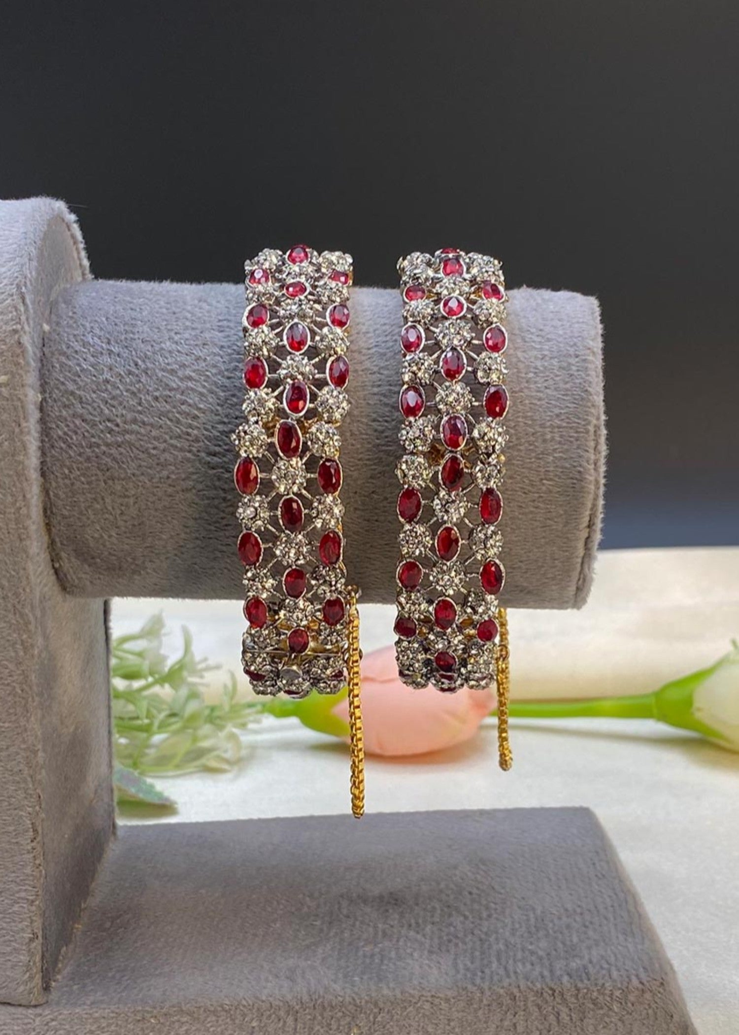 Bangles in Ruby red Color by - Trendy Women Bangles PBL7561