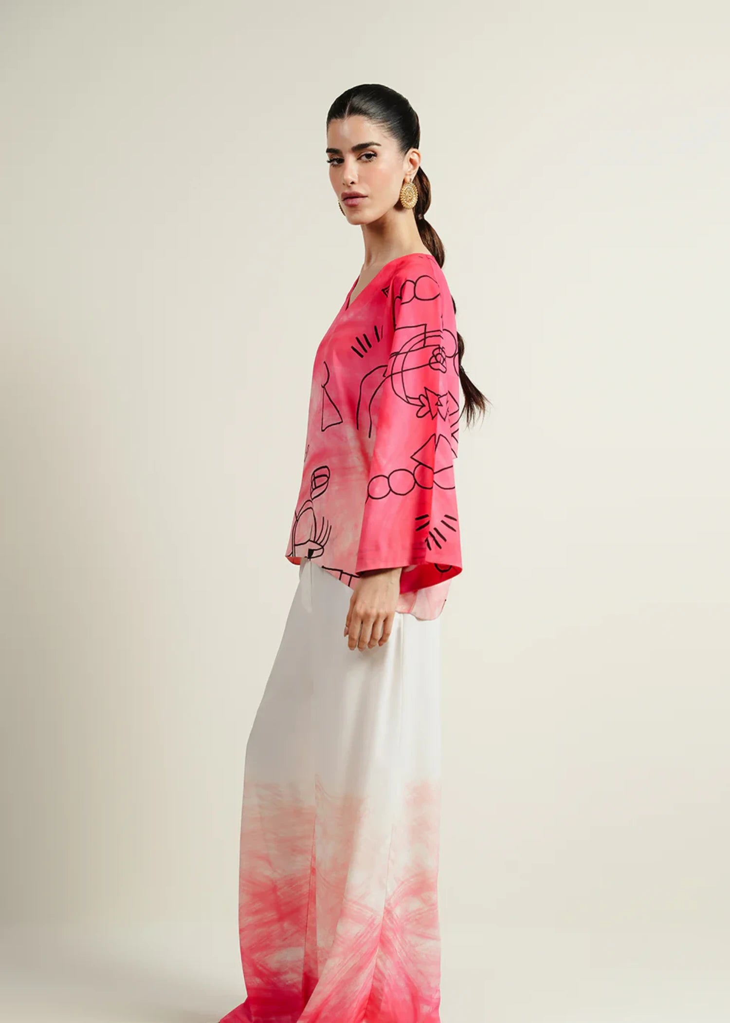 crepe Top in Bubblegum pink