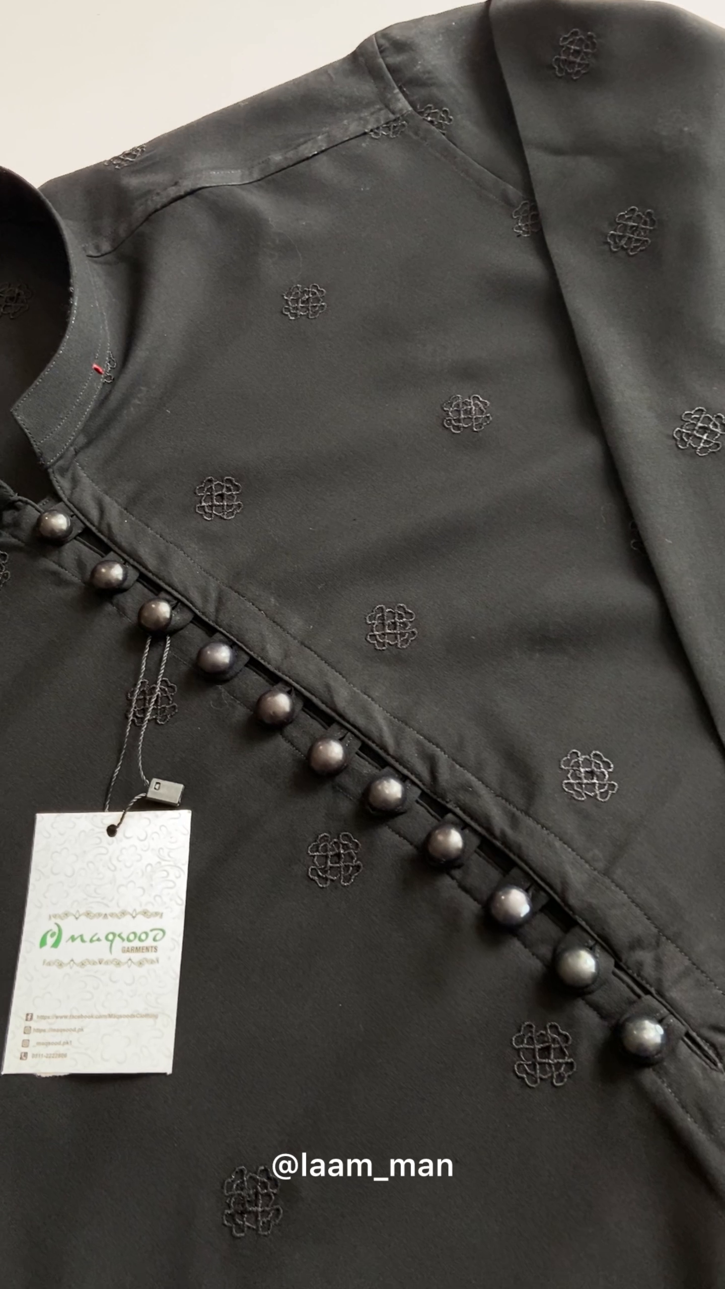 wash & wear Shalwar Kameez in Black by Maqsood Garments