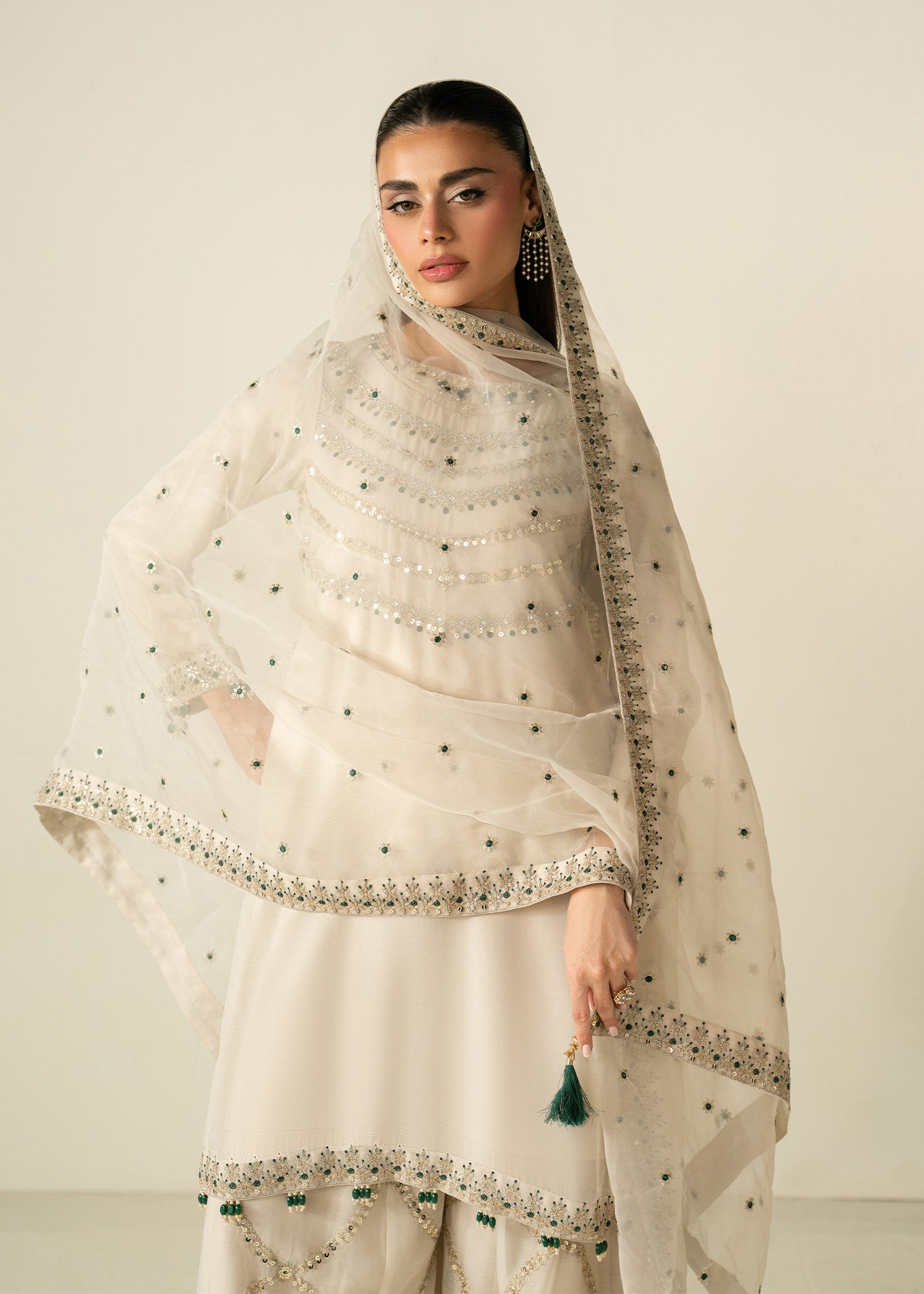 chiffon Sharara in White