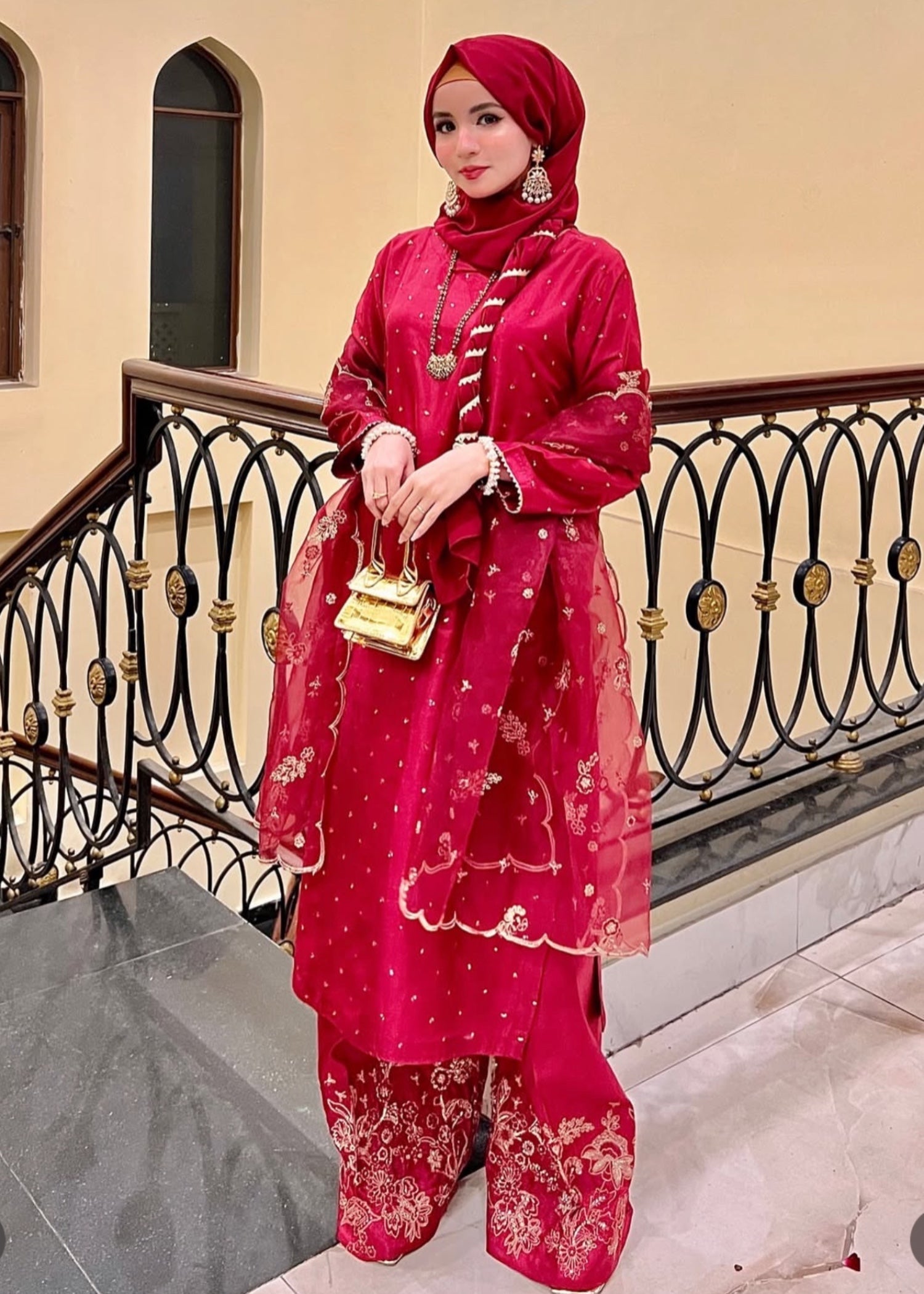 kattan silk Kurta Set in Hot pink