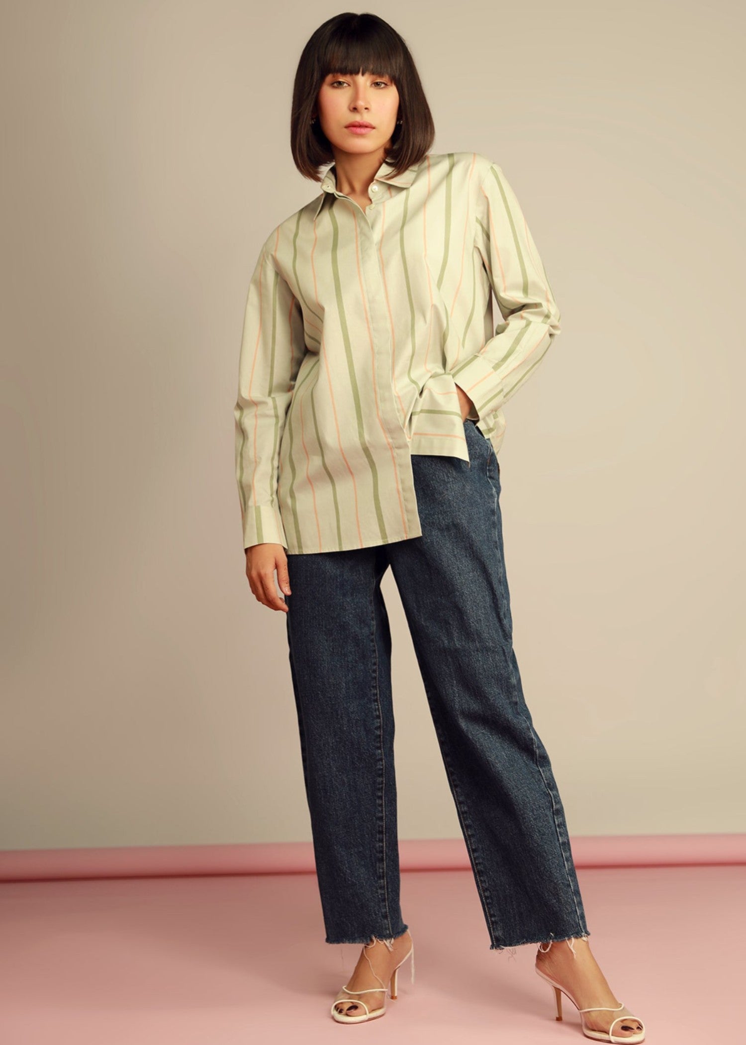 poplin Top in Mint green