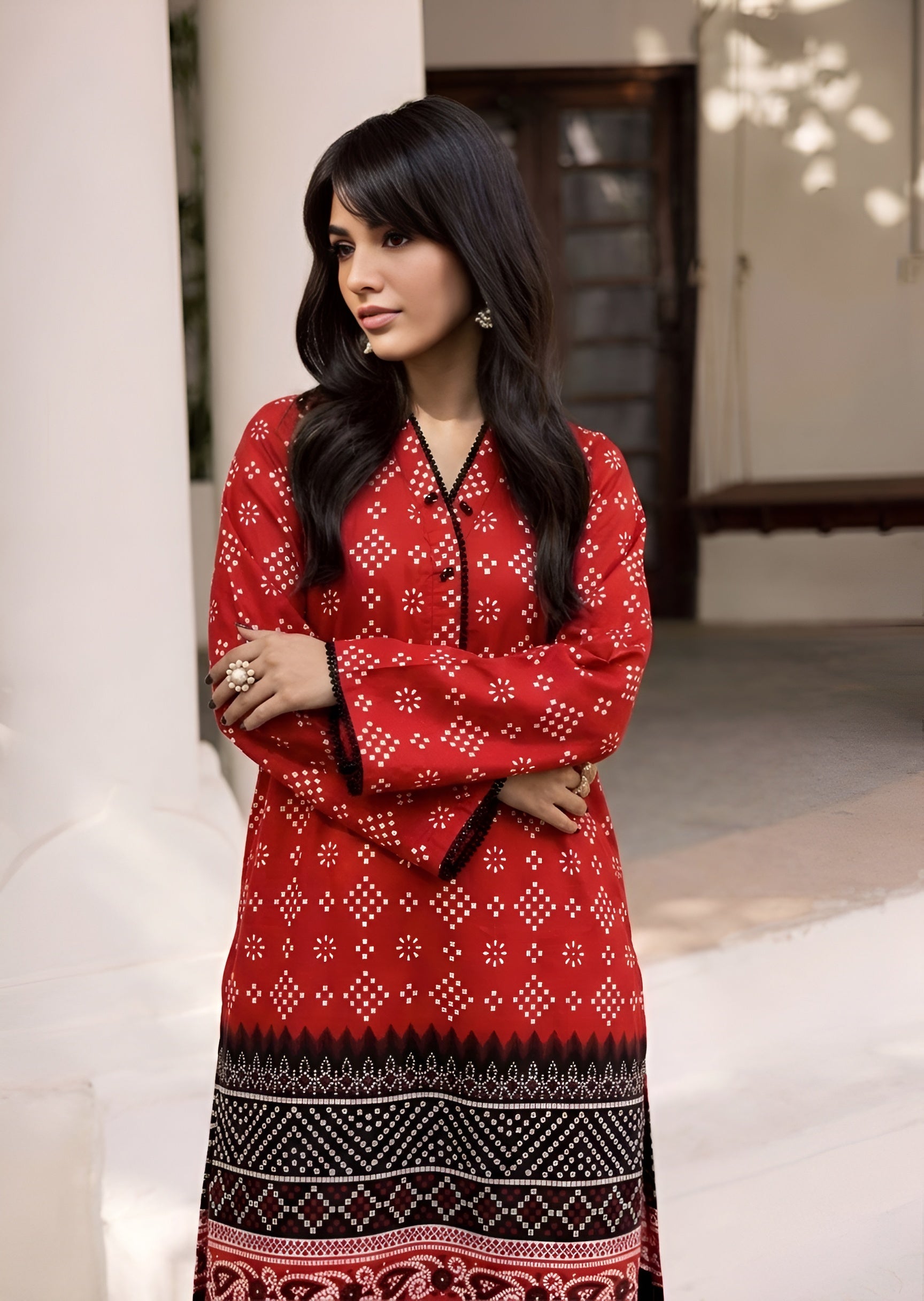 cambric Co Ord Sets in Crimson