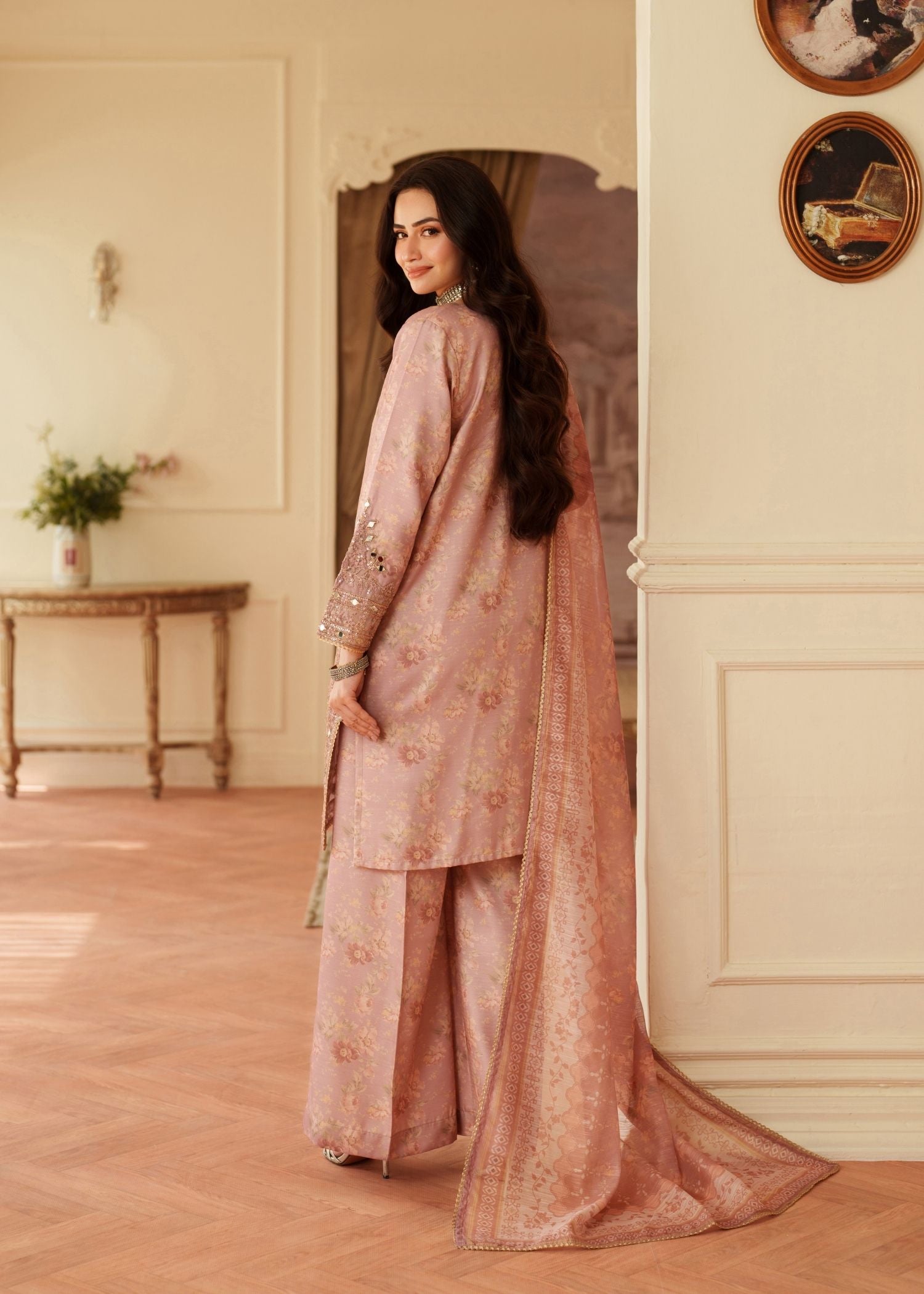 viscose Kurta Set in Baby pink