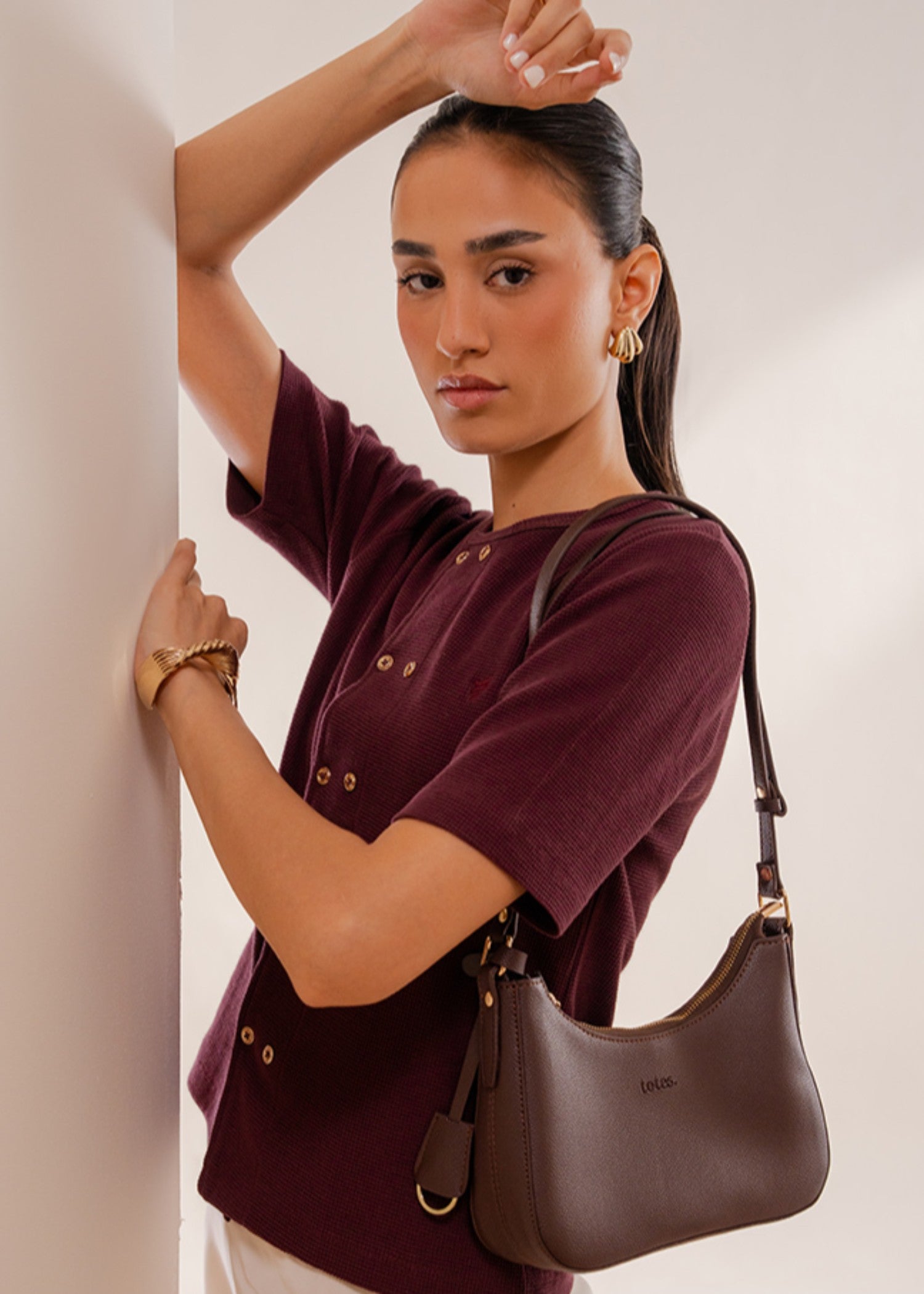 cotton Cardigan in Brown