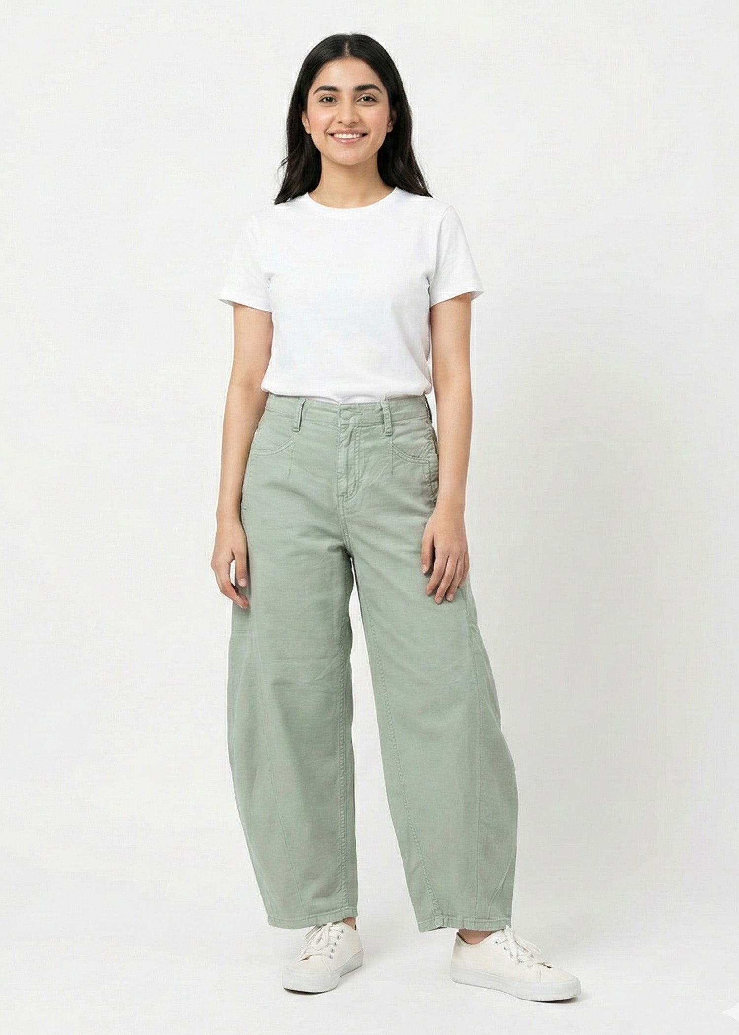 cotton Jeans in Olive green