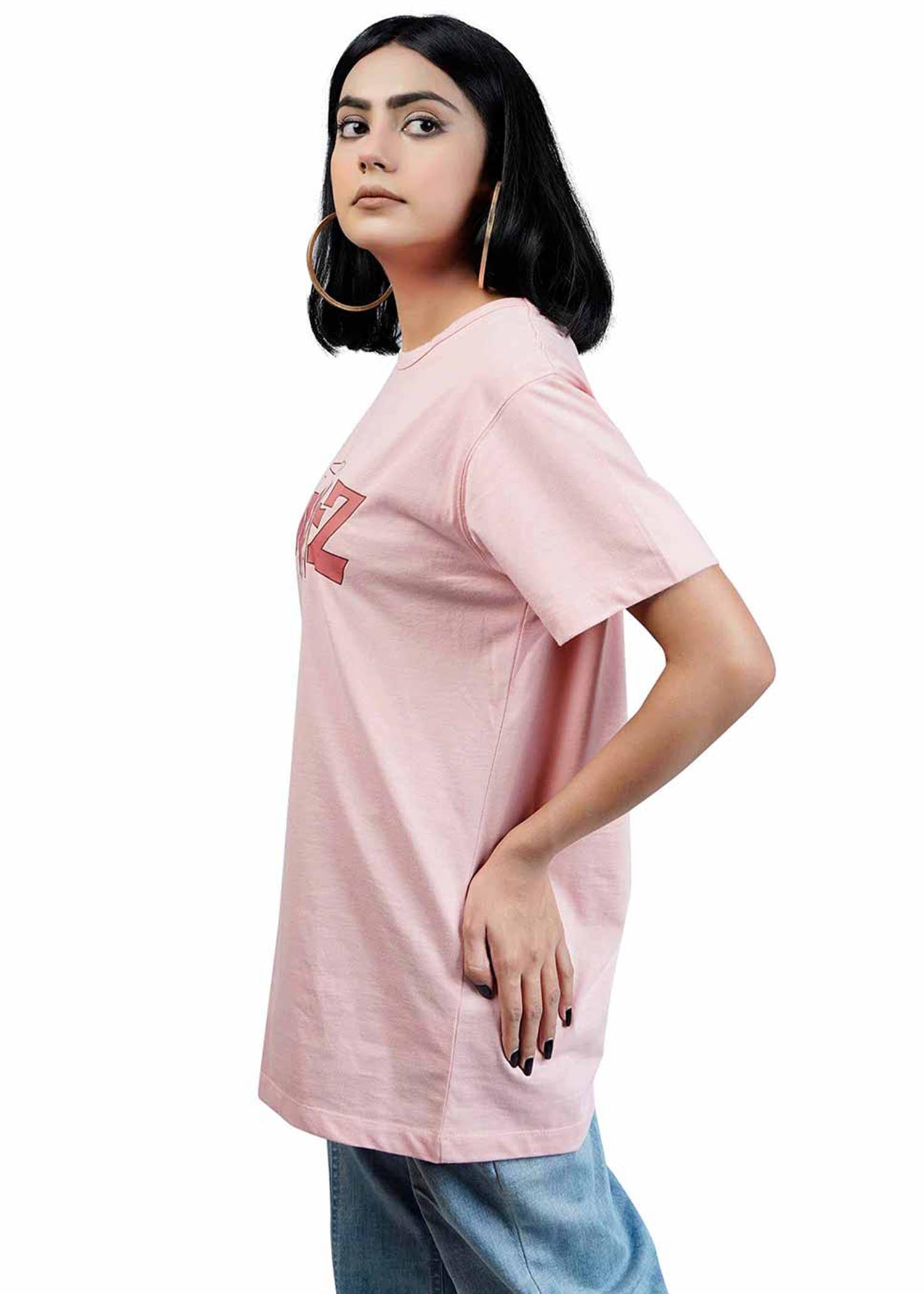 single jersey knit T Shirt in Pastel pink