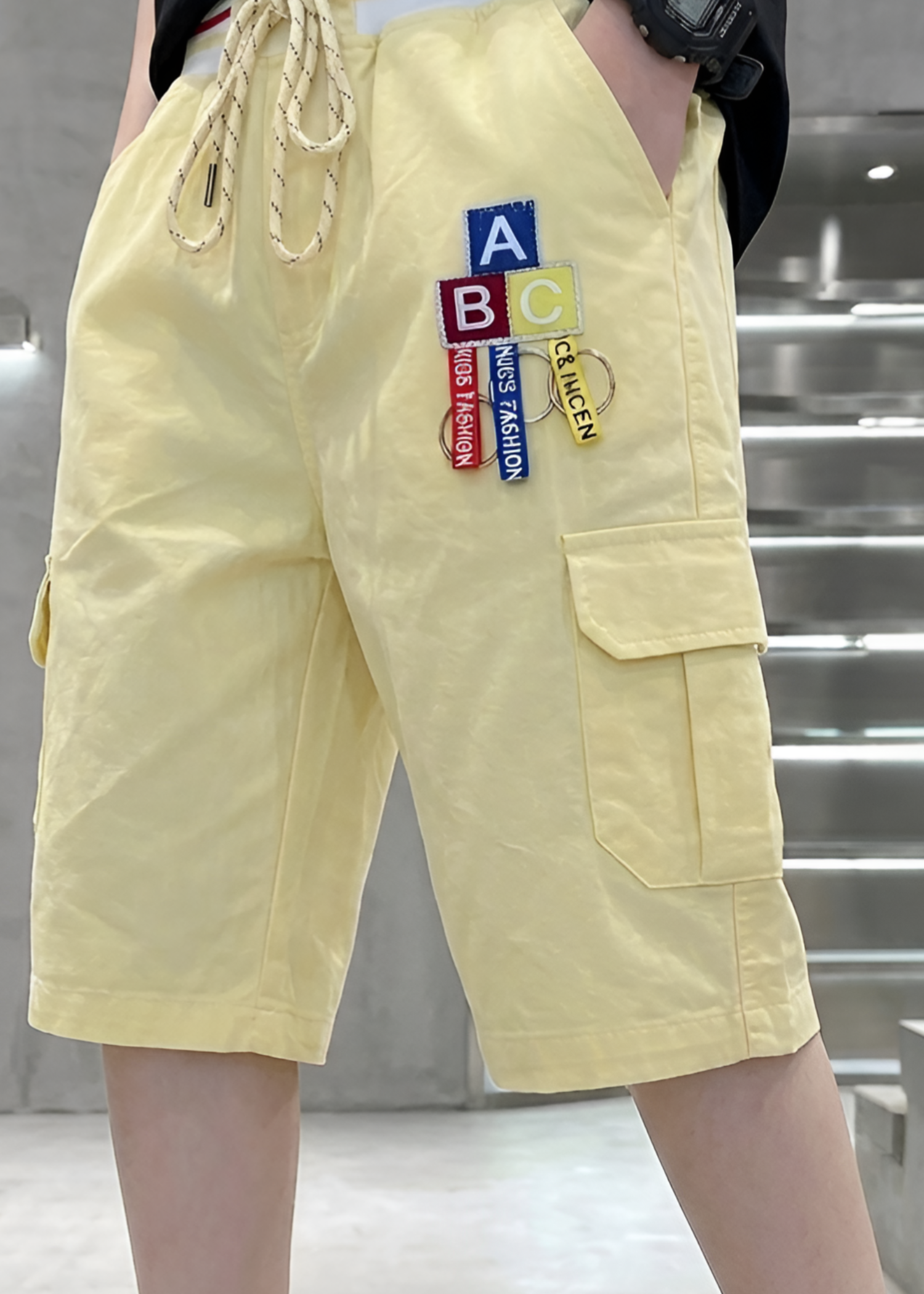 cotton Shorts in Lemon chiffon