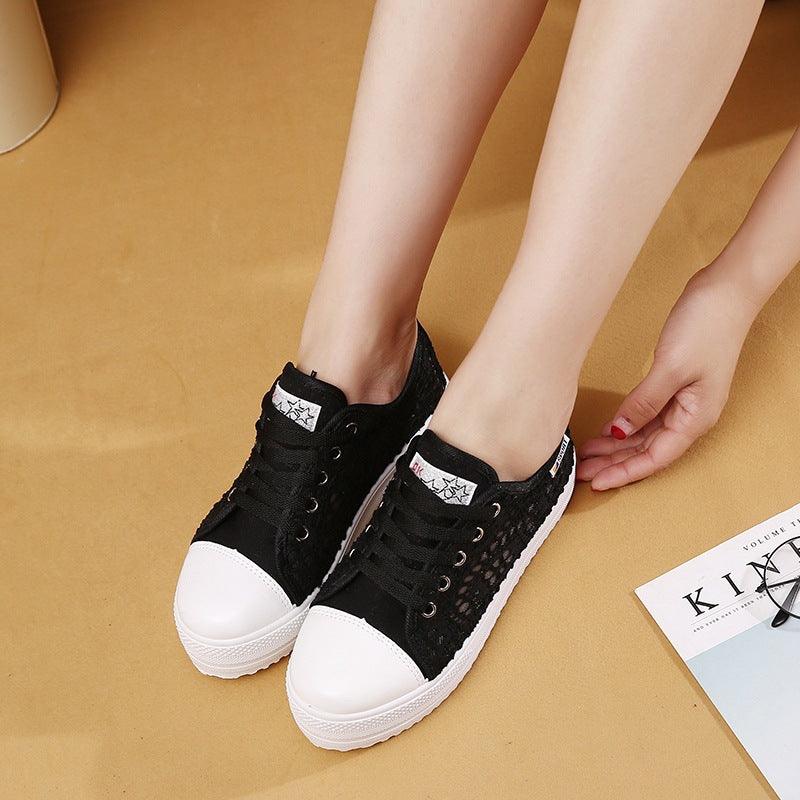 Lace mesh single shoes
