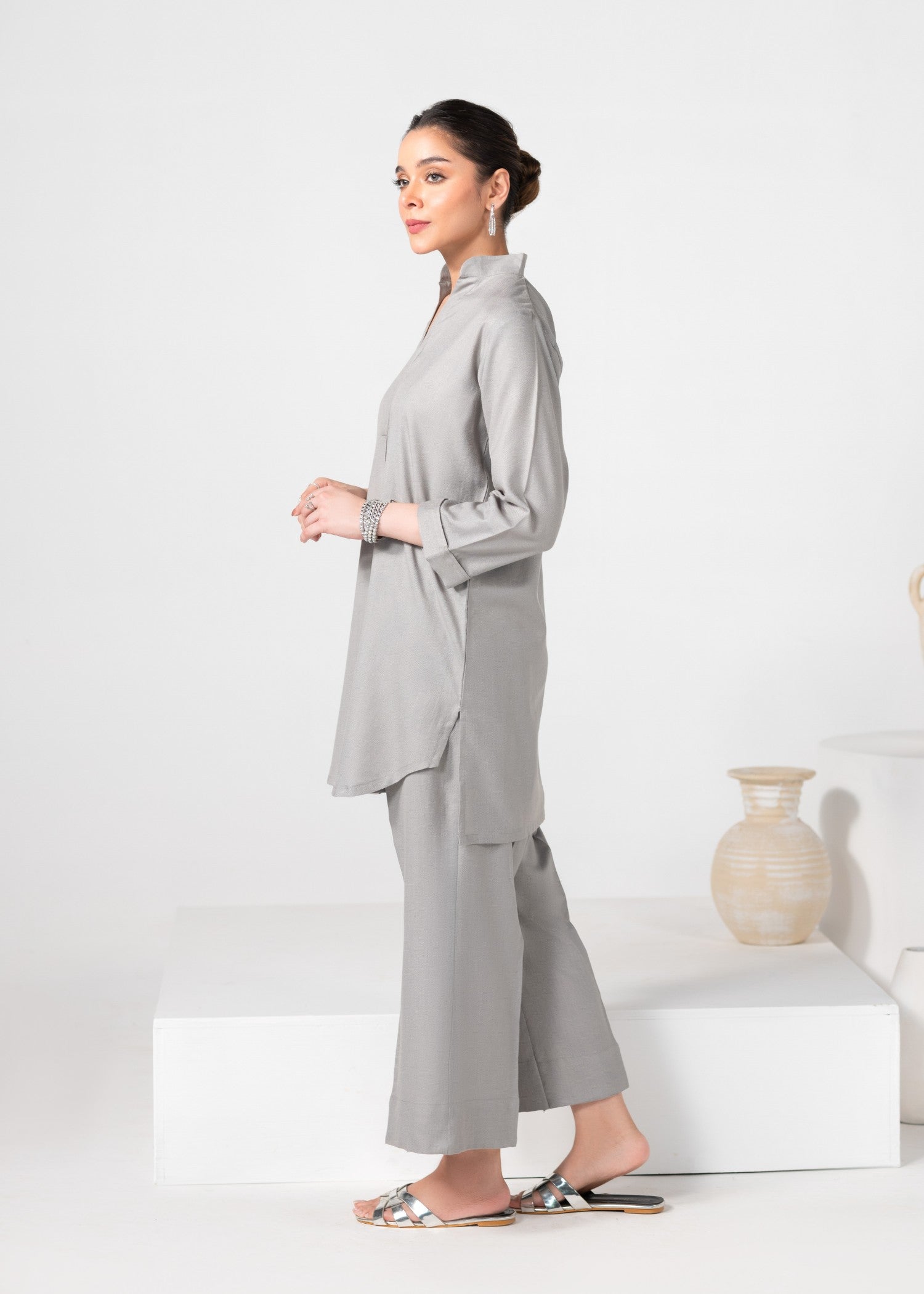 karandi Co ord Sets in Grey
