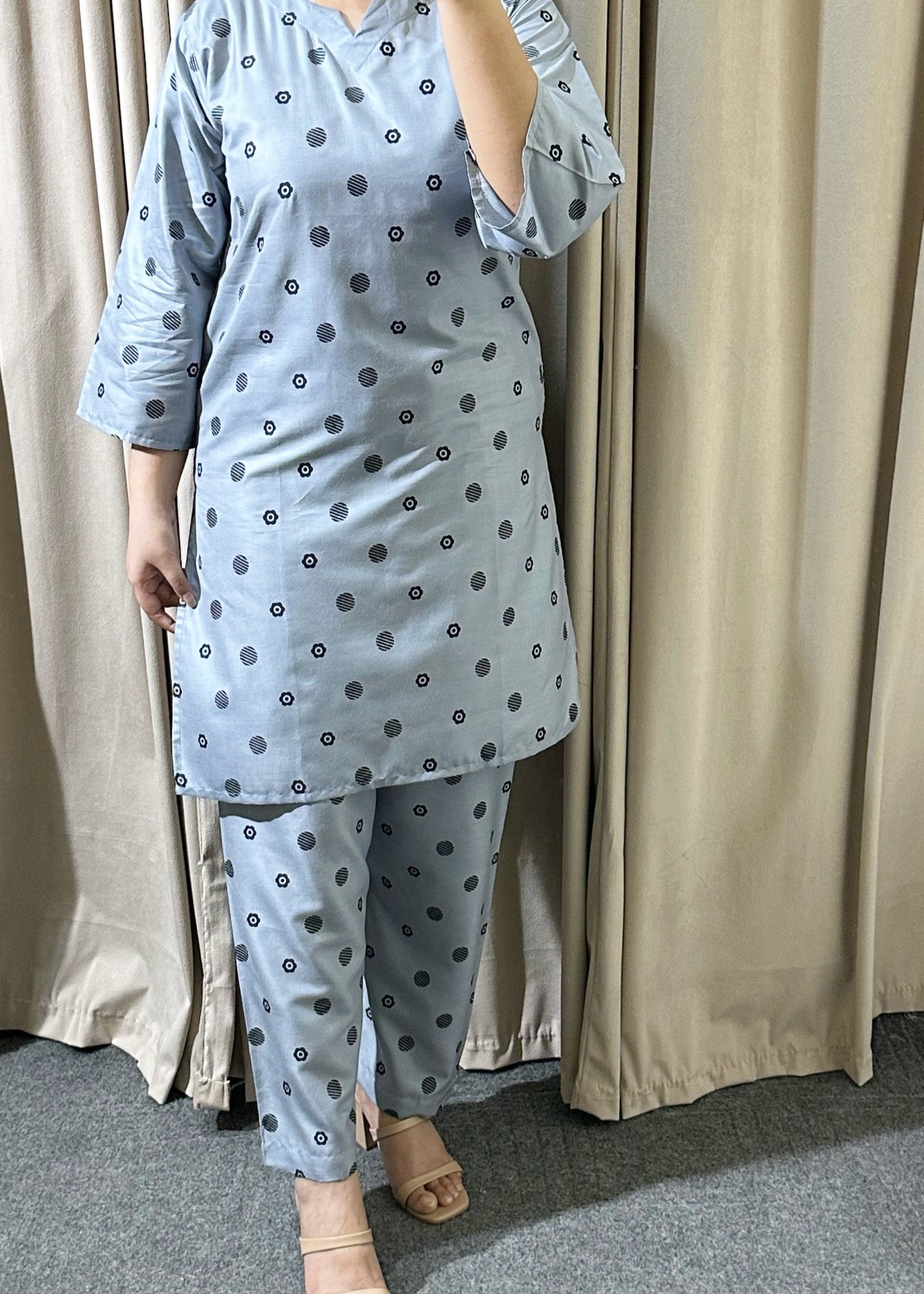 linen Co Ord Sets in Pastel grey