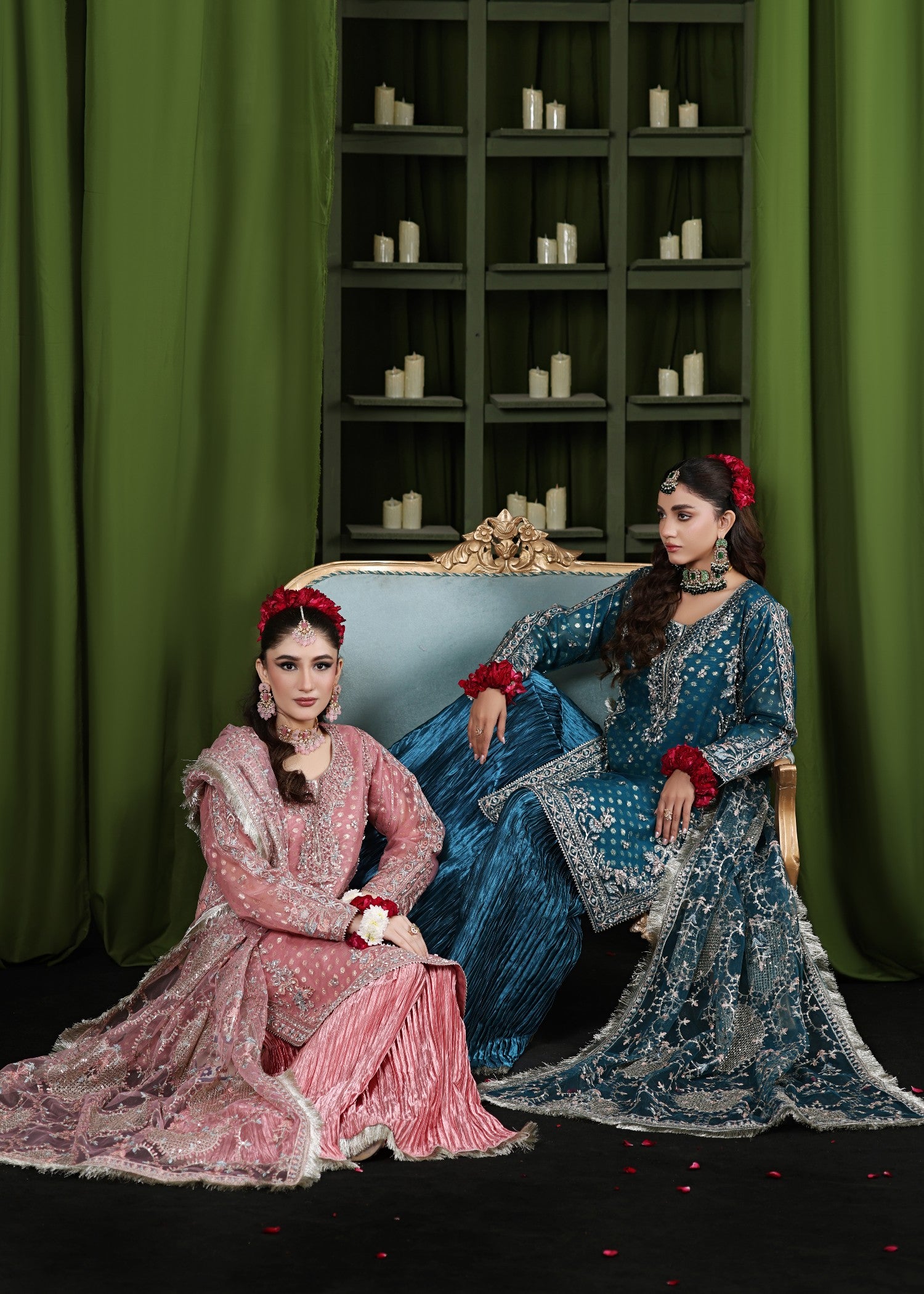net Sharara in Rose pink