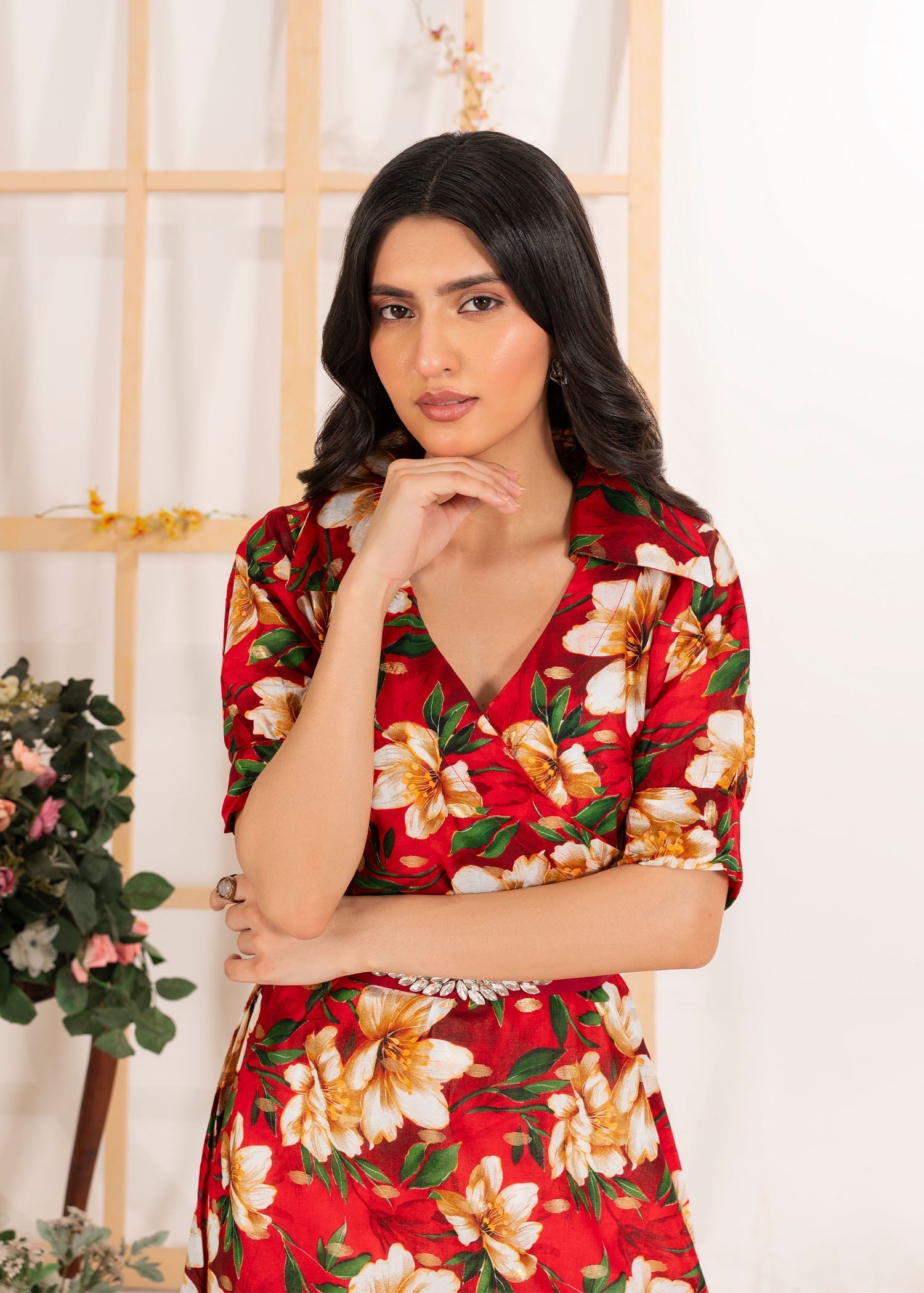 lawn Maxi in Blood red
