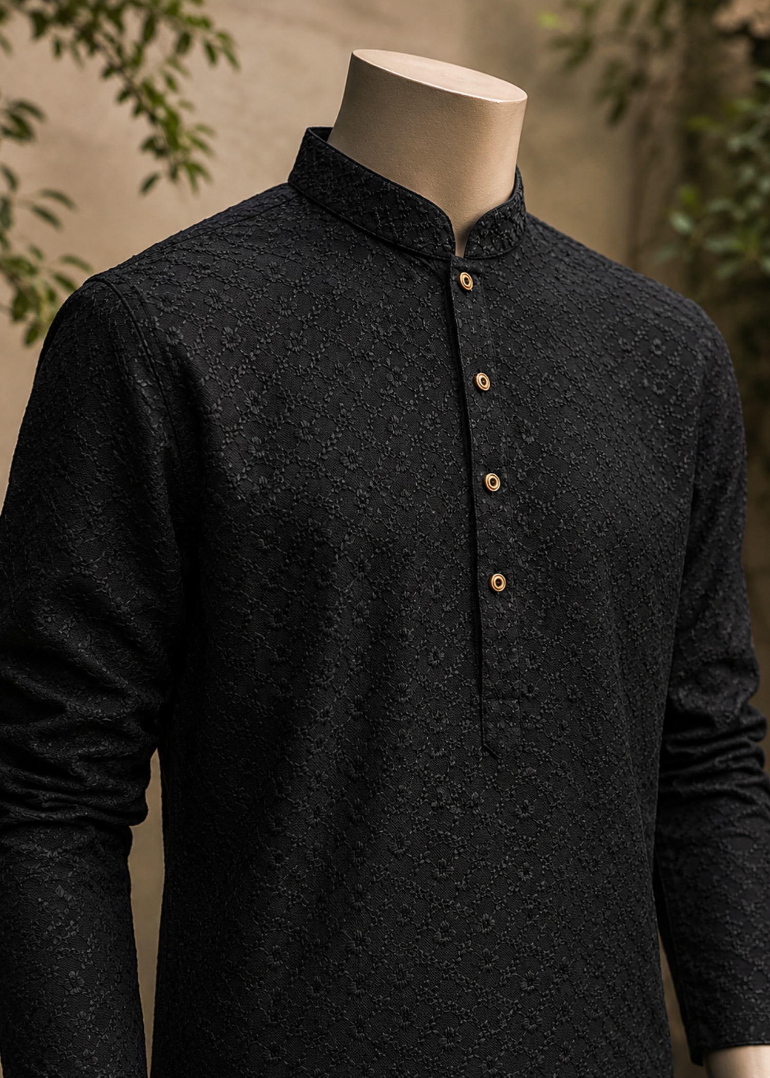 chikankari cotton Kurta in Black by Dulha Fashion House