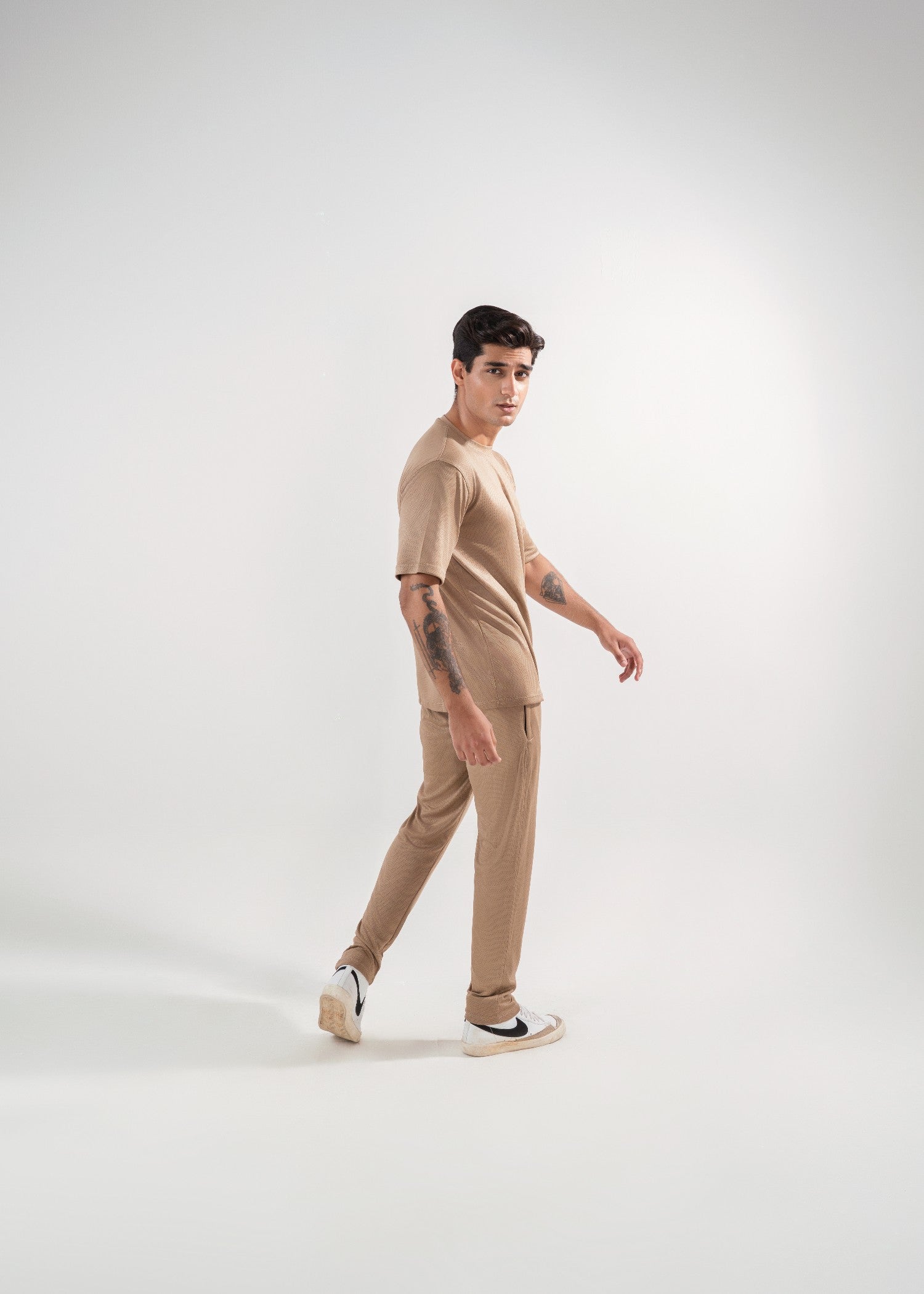 polyester Tracksuit in Tan brown
