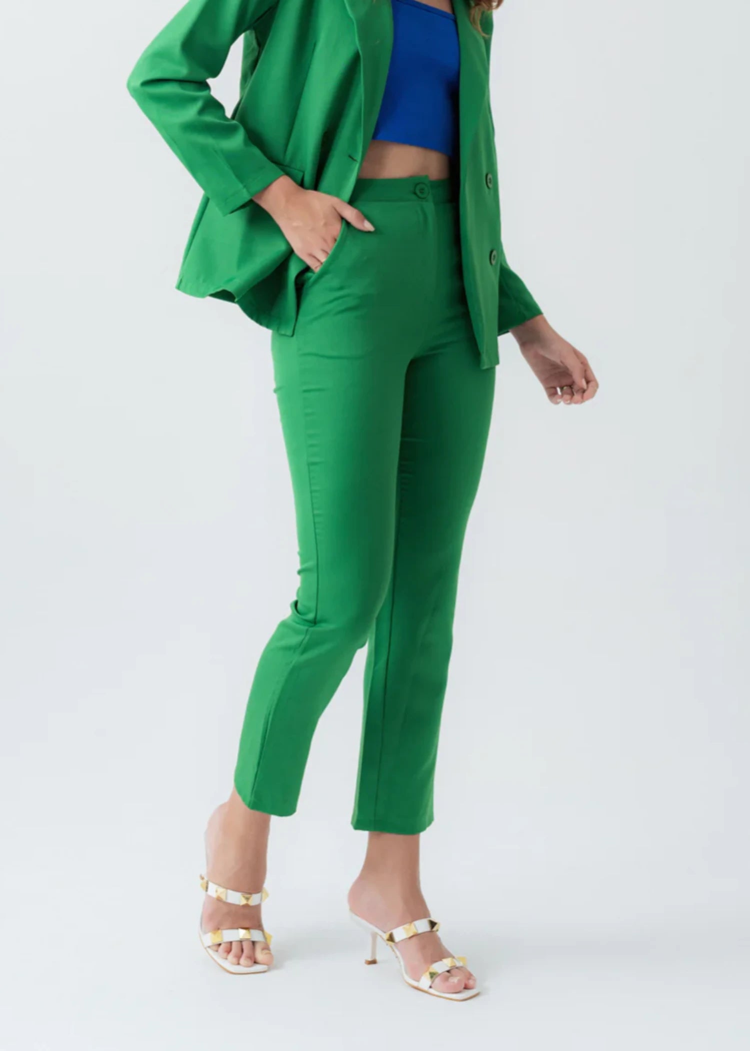polyester Pants in Green