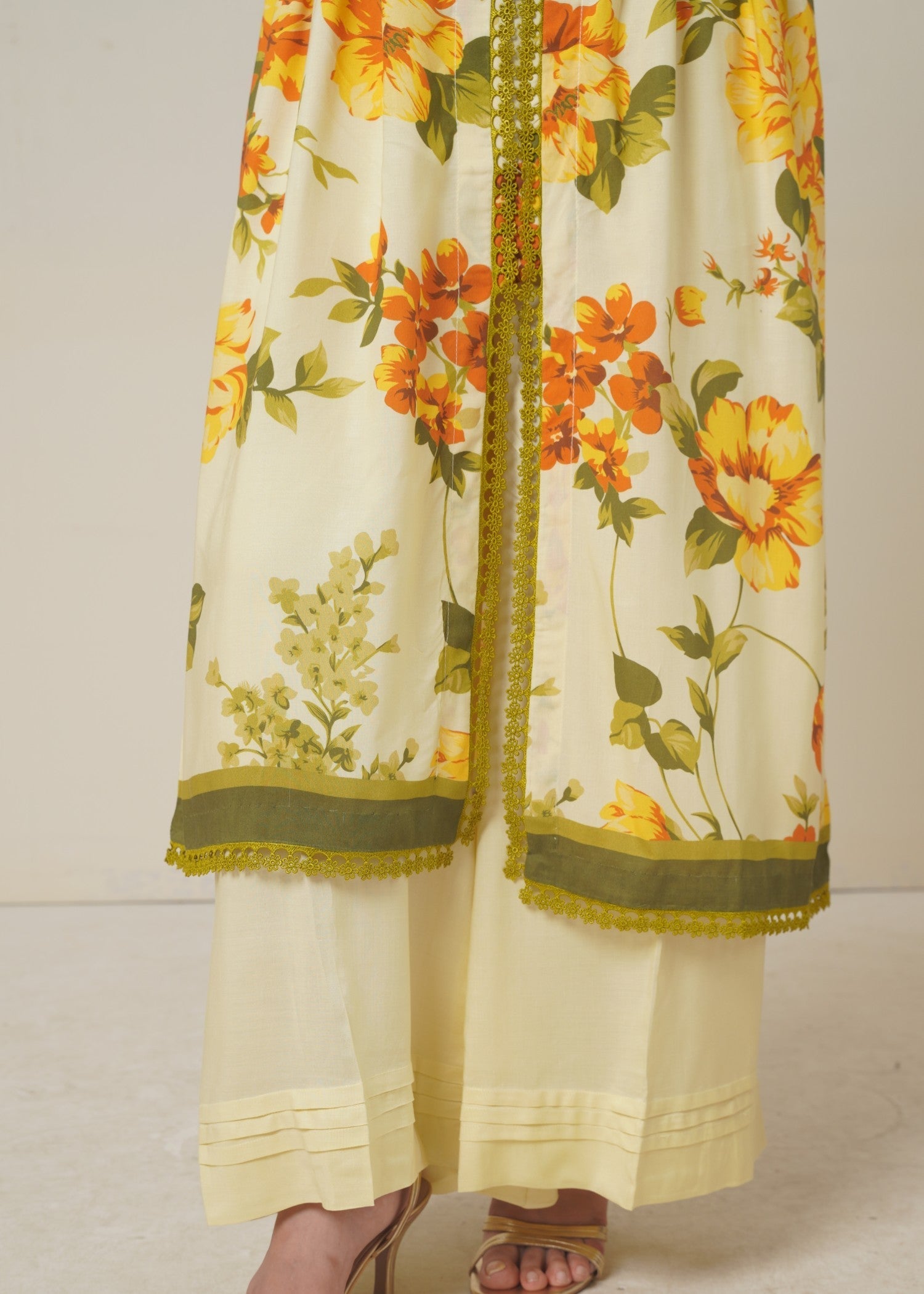 linen Kurta Set in Mellow yellow