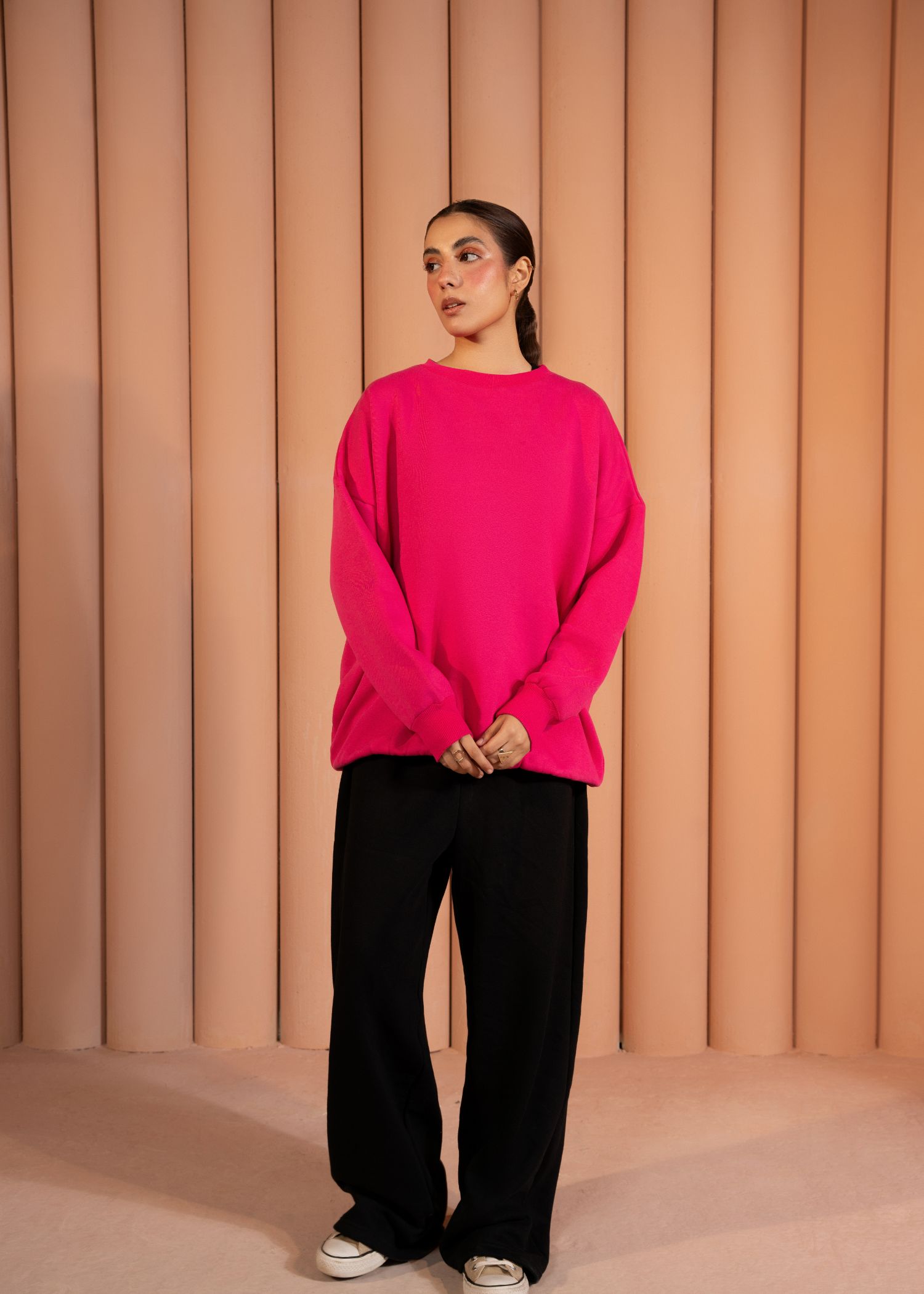 fleece Sweatshirt in Pink