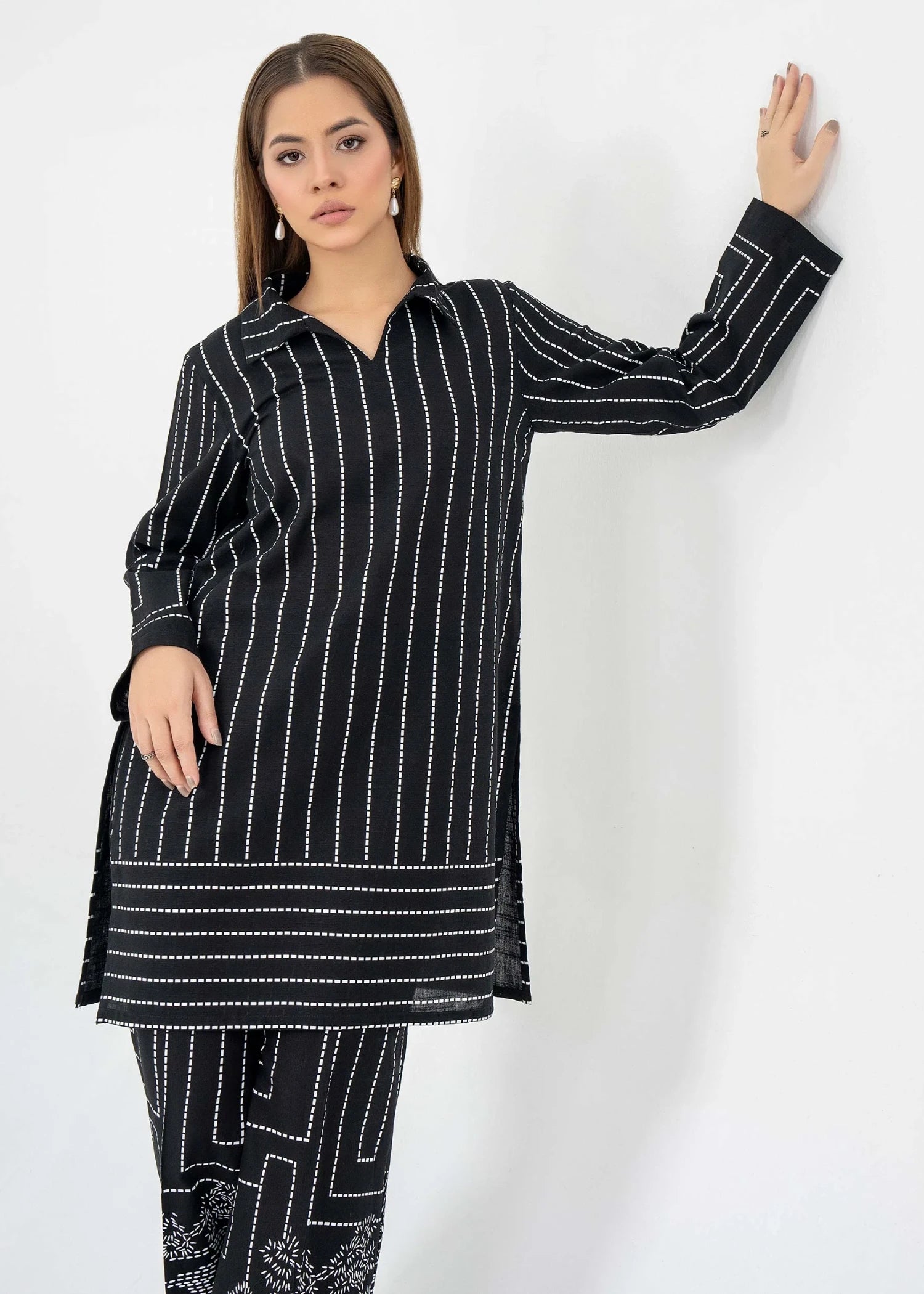 zari lawn Co Ord Sets in Black