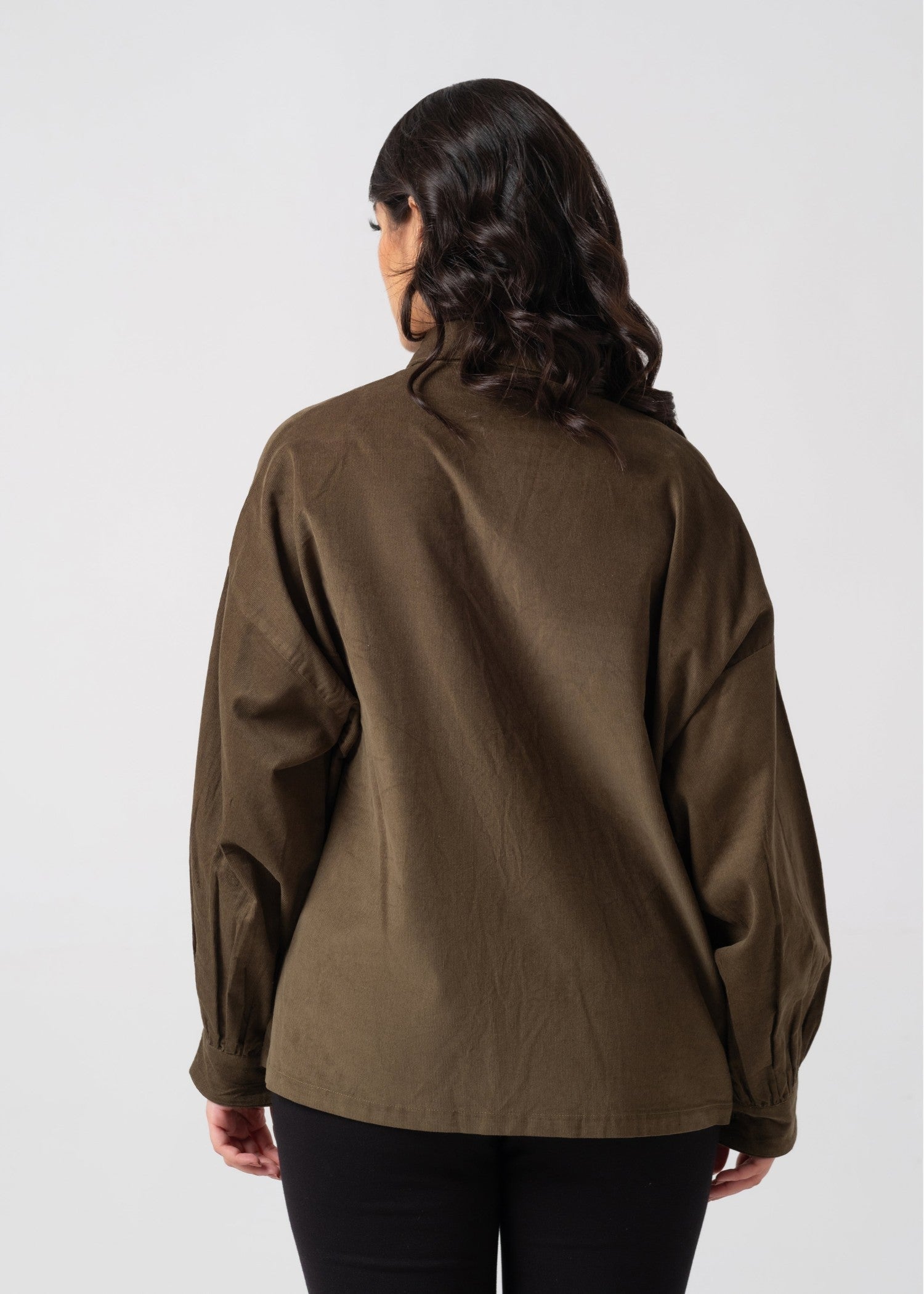 corduroy Top in Coffee brown