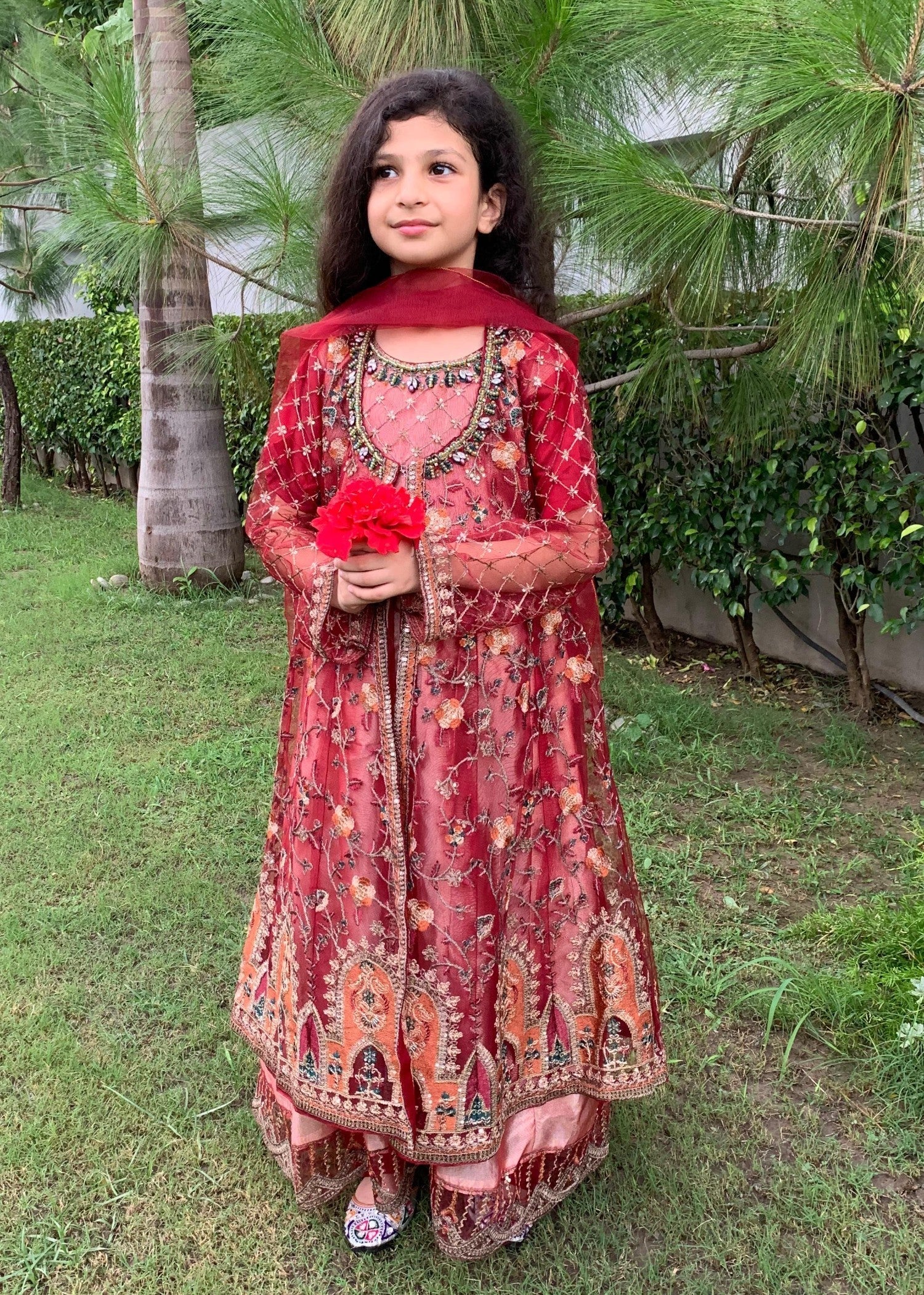 net Gown in Copper red