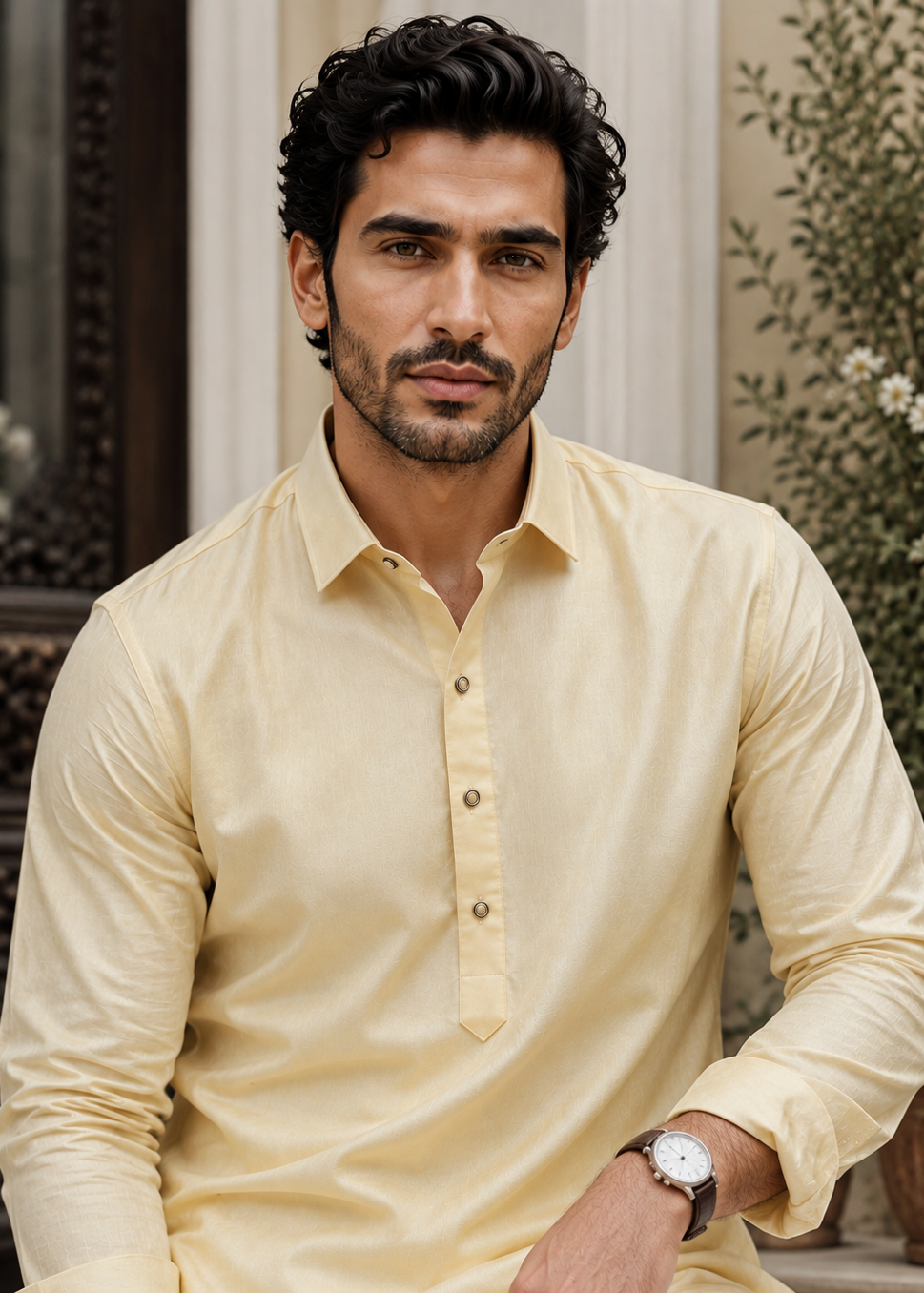 cotton Shalwar Kameez in Lemon