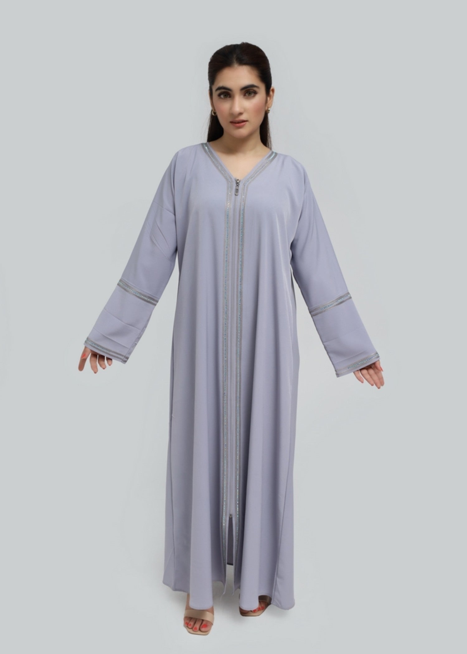 polyester Abaya in Cool grey