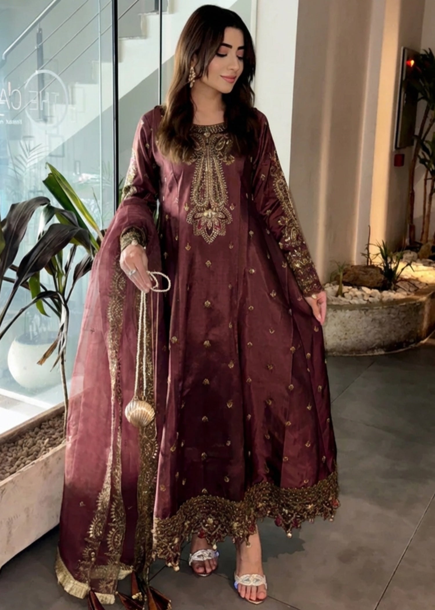silk Maxi in Grape wine