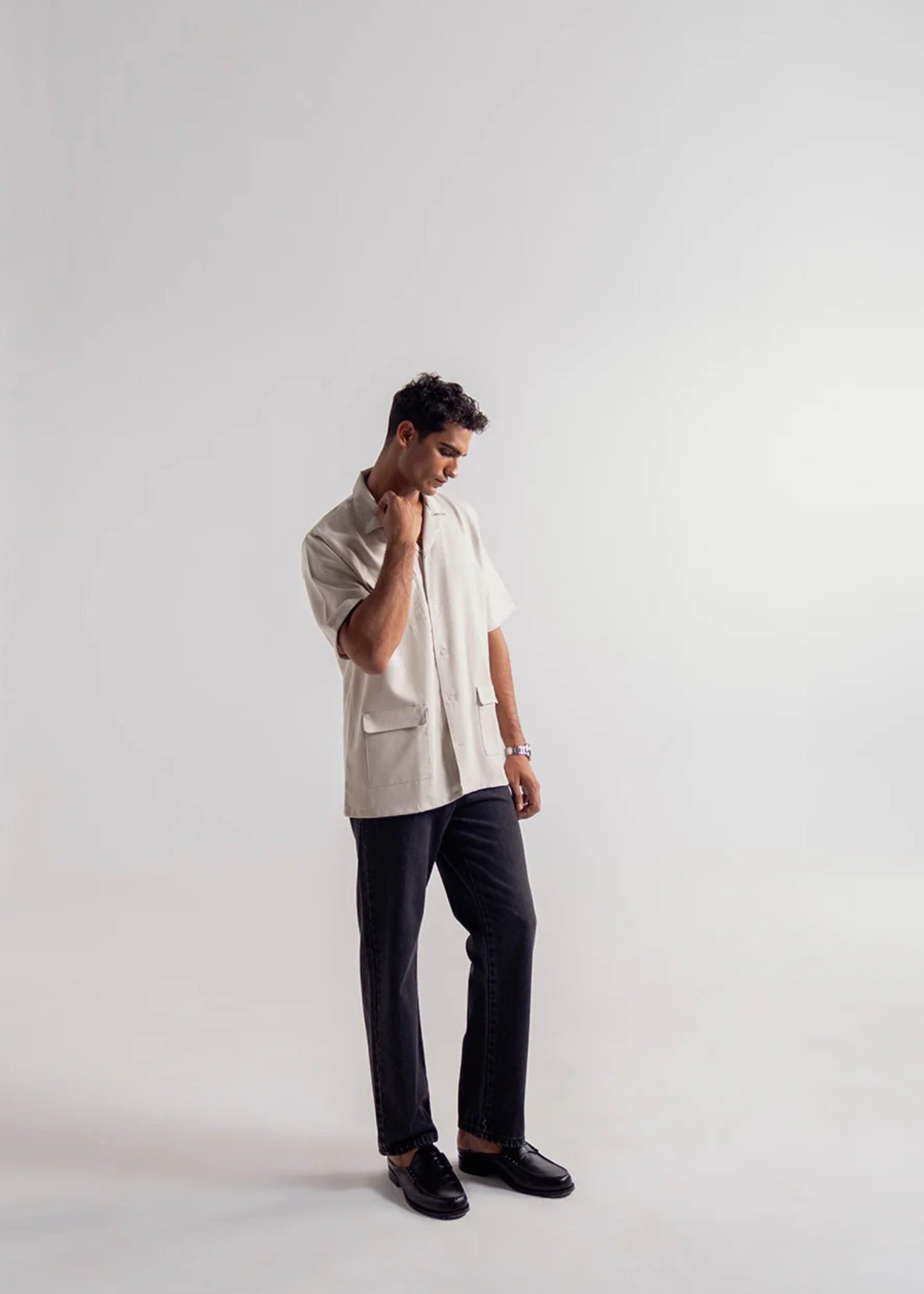 cotton jersey Casual Shirt in White